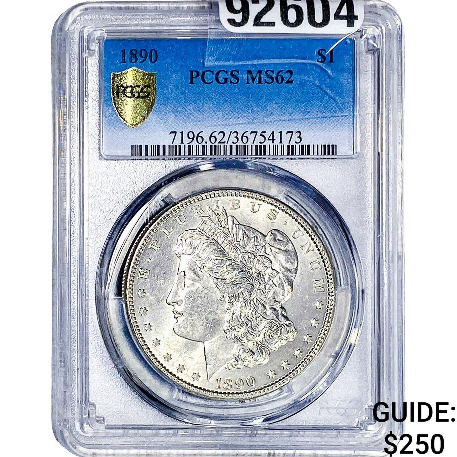 1890 Morgan Silver Dollar PCGS MS62: 1890 Morgan Silver Dollar PCGS MS62