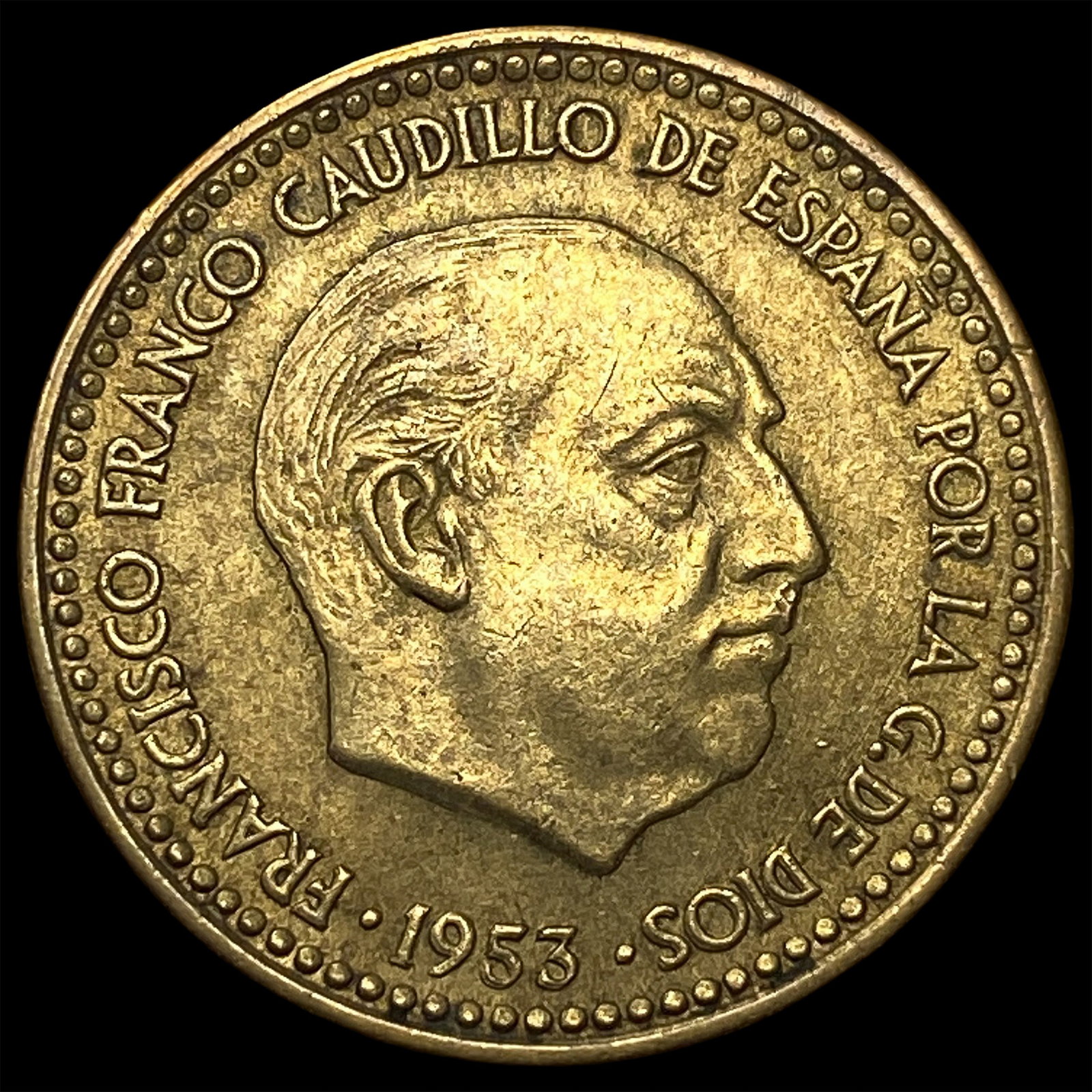 1953 Spain 1 Peseta: 1953 Spain 1 Peseta