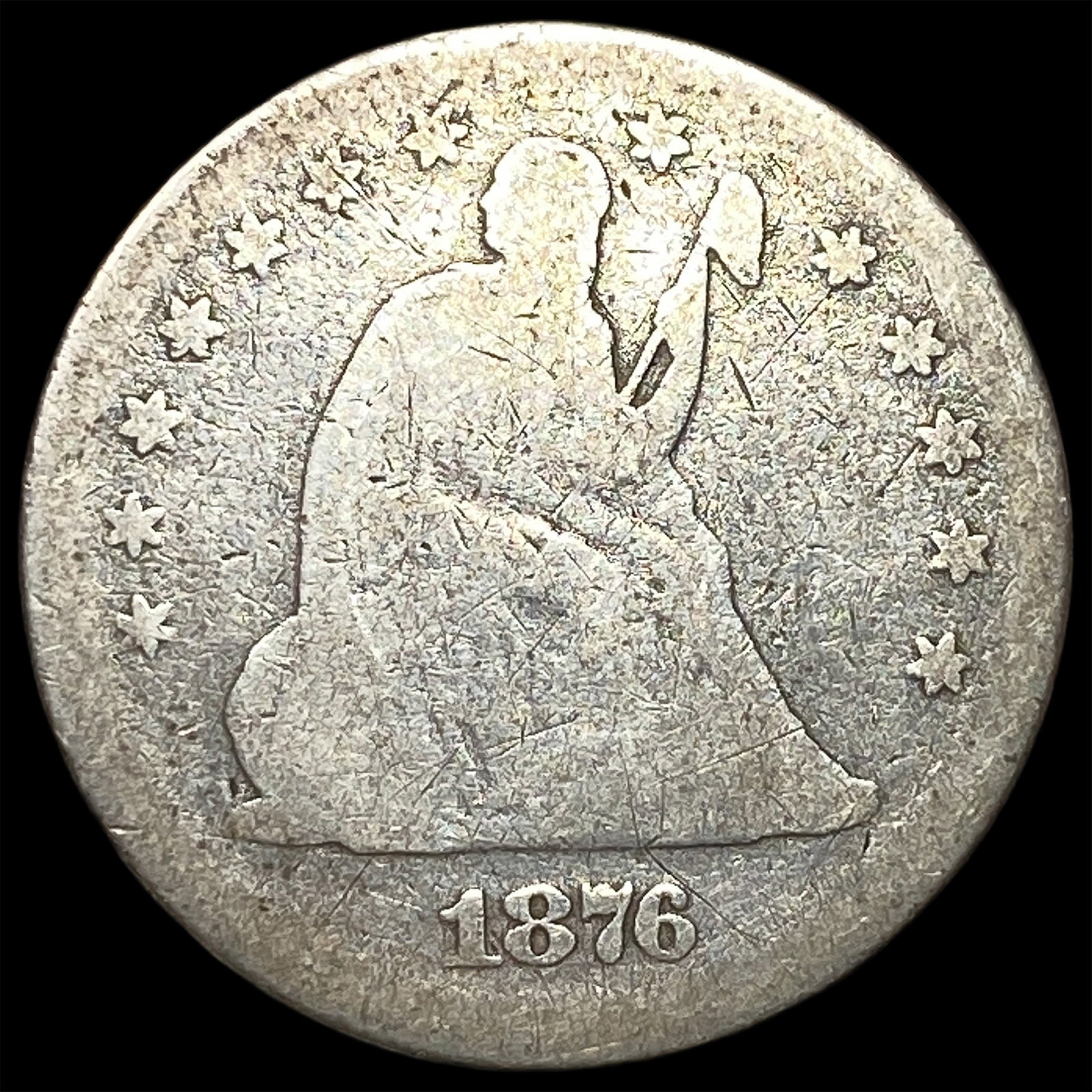 1876 Seated Liberty Quarter NICELY CIRCULATED: 1876 Seated Liberty Quarter NICELY CIRCULATED