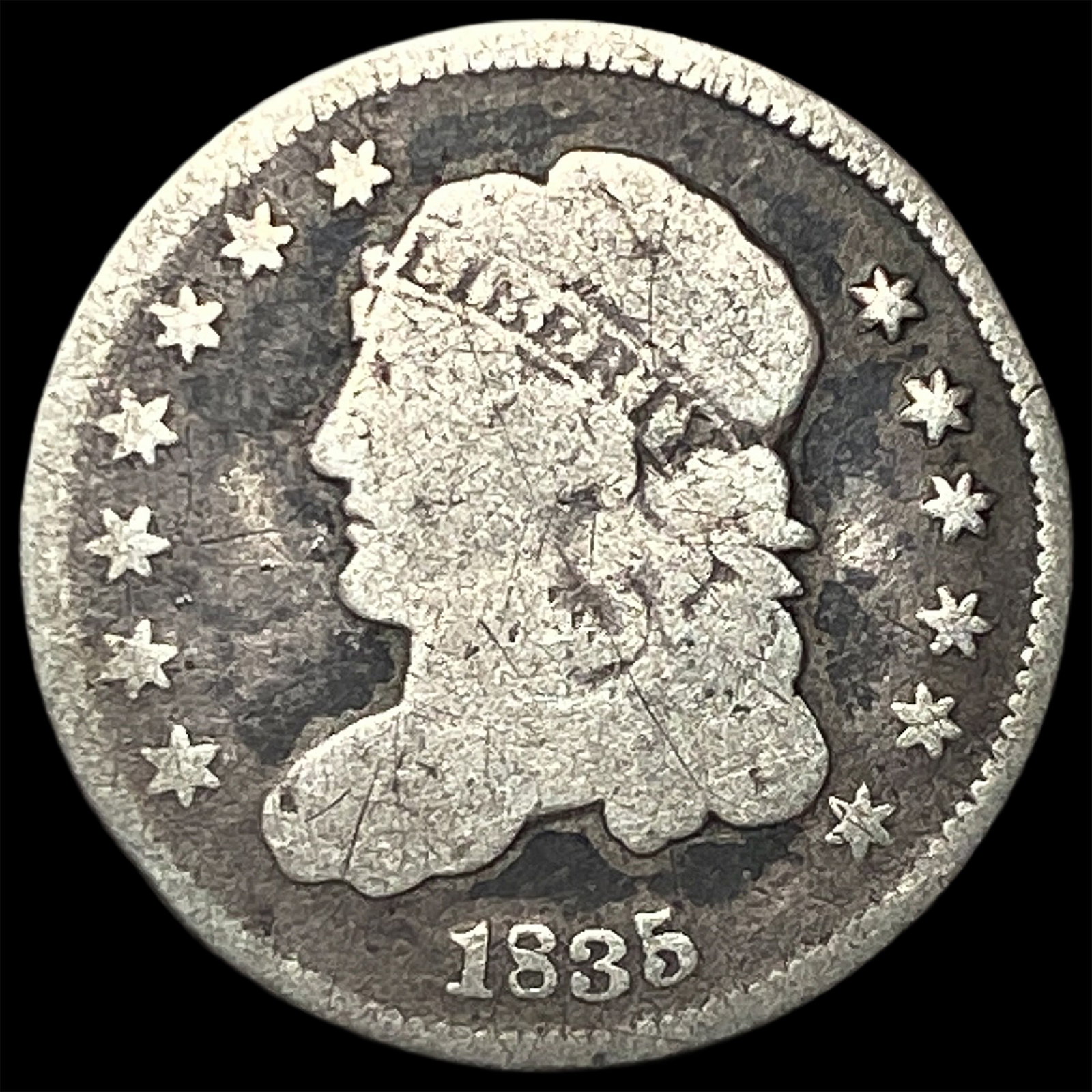 1835 Capped Bust Half Dime NICELY CIRCULATED (1 of 2)
