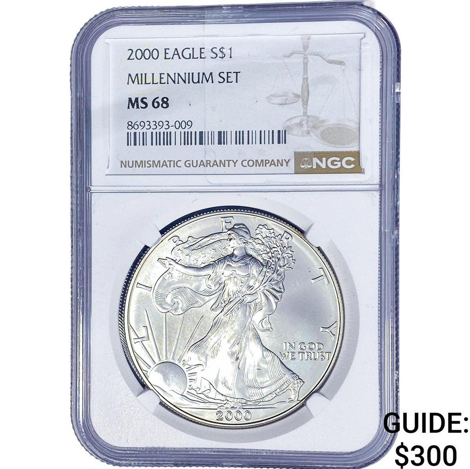 2000 Silver Eagle NGC MS68: 2000 Silver Eagle NGC MS68