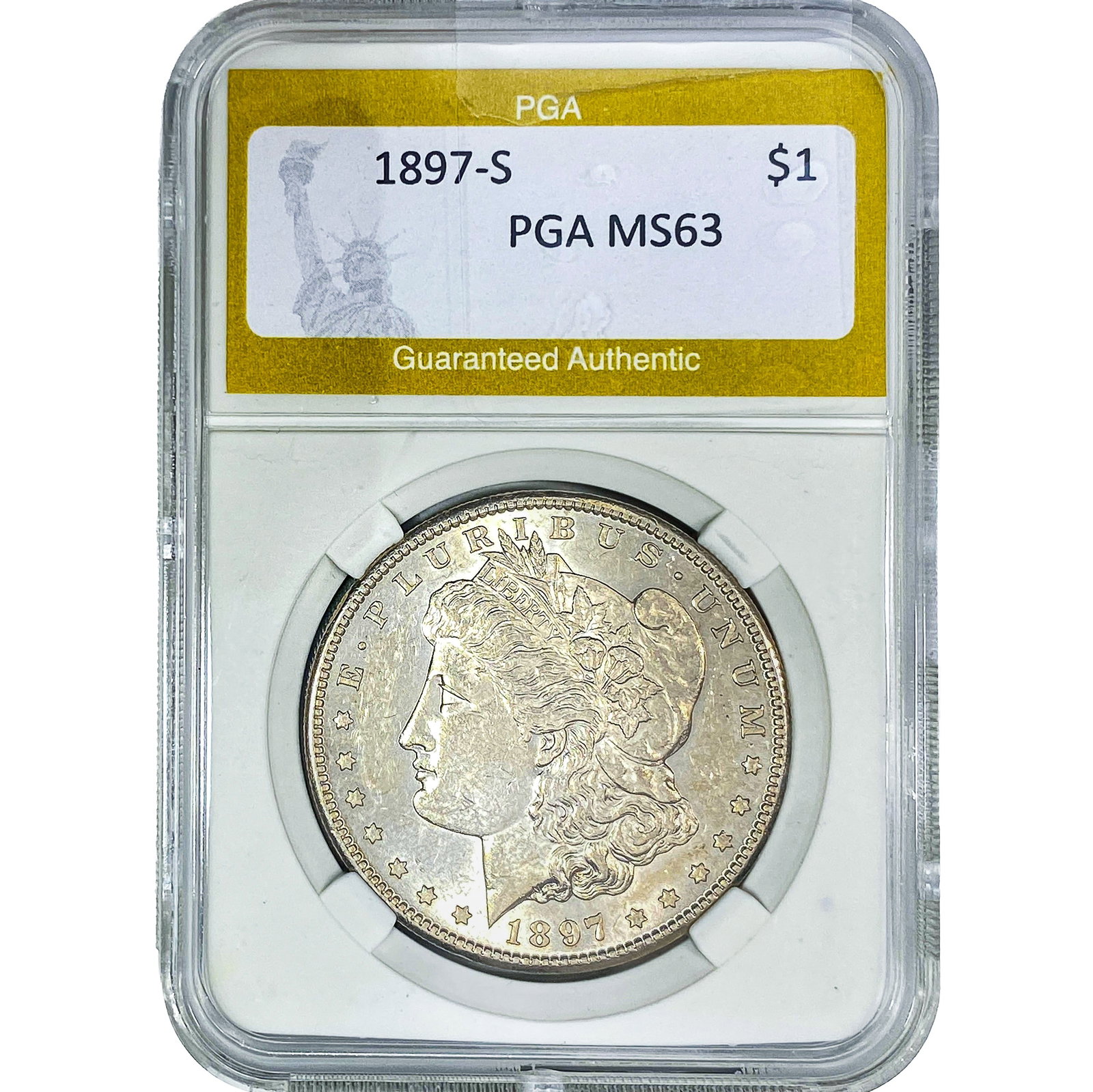 1897-S Morgan Silver Dollar PGA MS63: 1897-S Morgan Silver Dollar PGA MS63