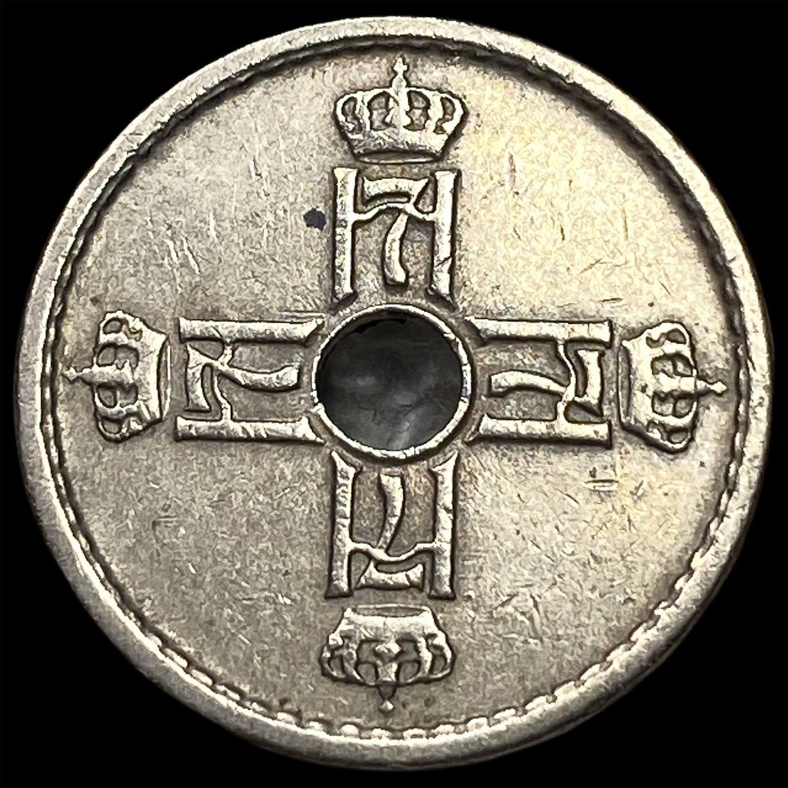 1939 Norway Copper Nickel 25 Ore: 1939 Norway Copper Nickel 25 Ore
