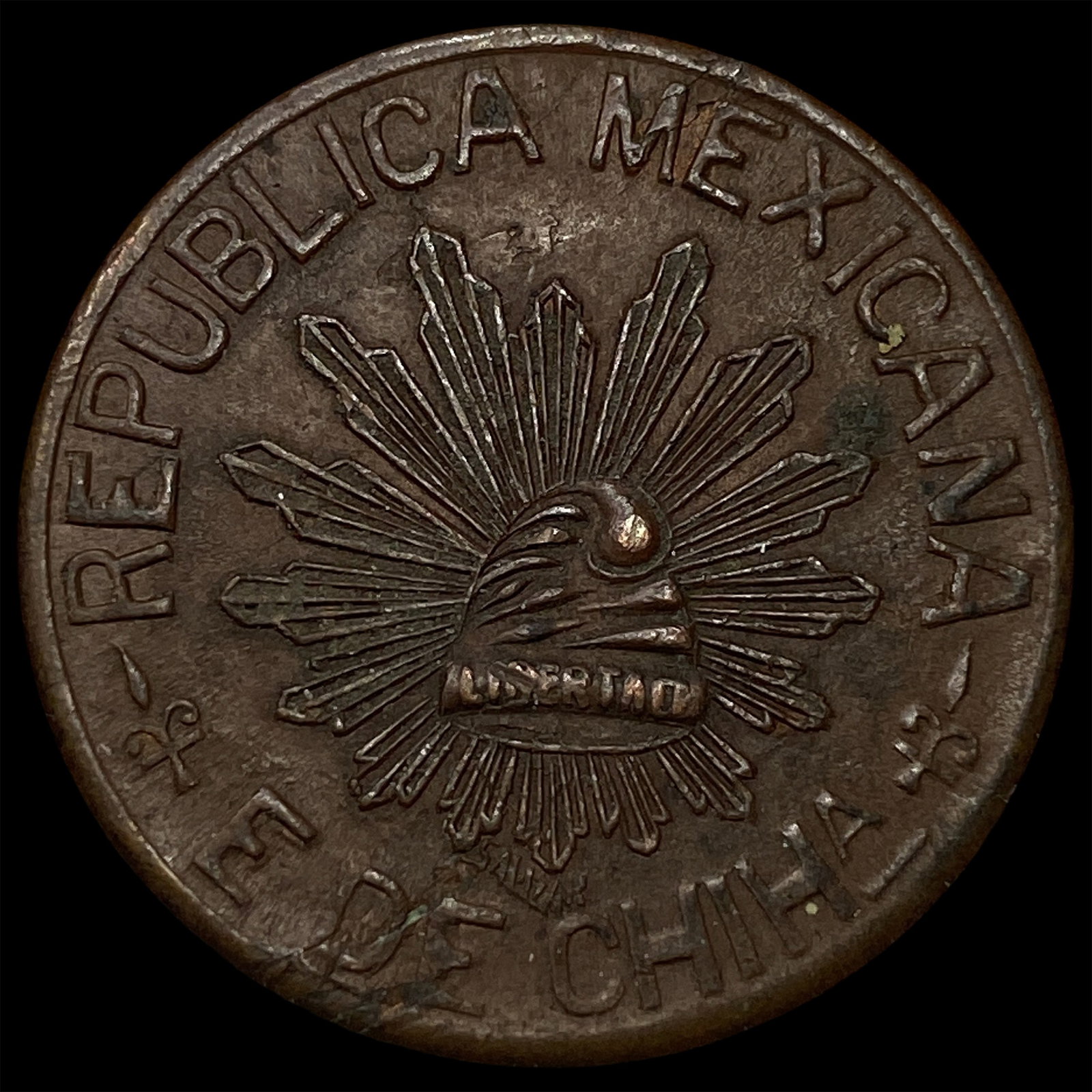1914 Mexico Chihiahua Copper 5 Centavos: 1914 Mexico Chihiahua Copper 5 Centavos