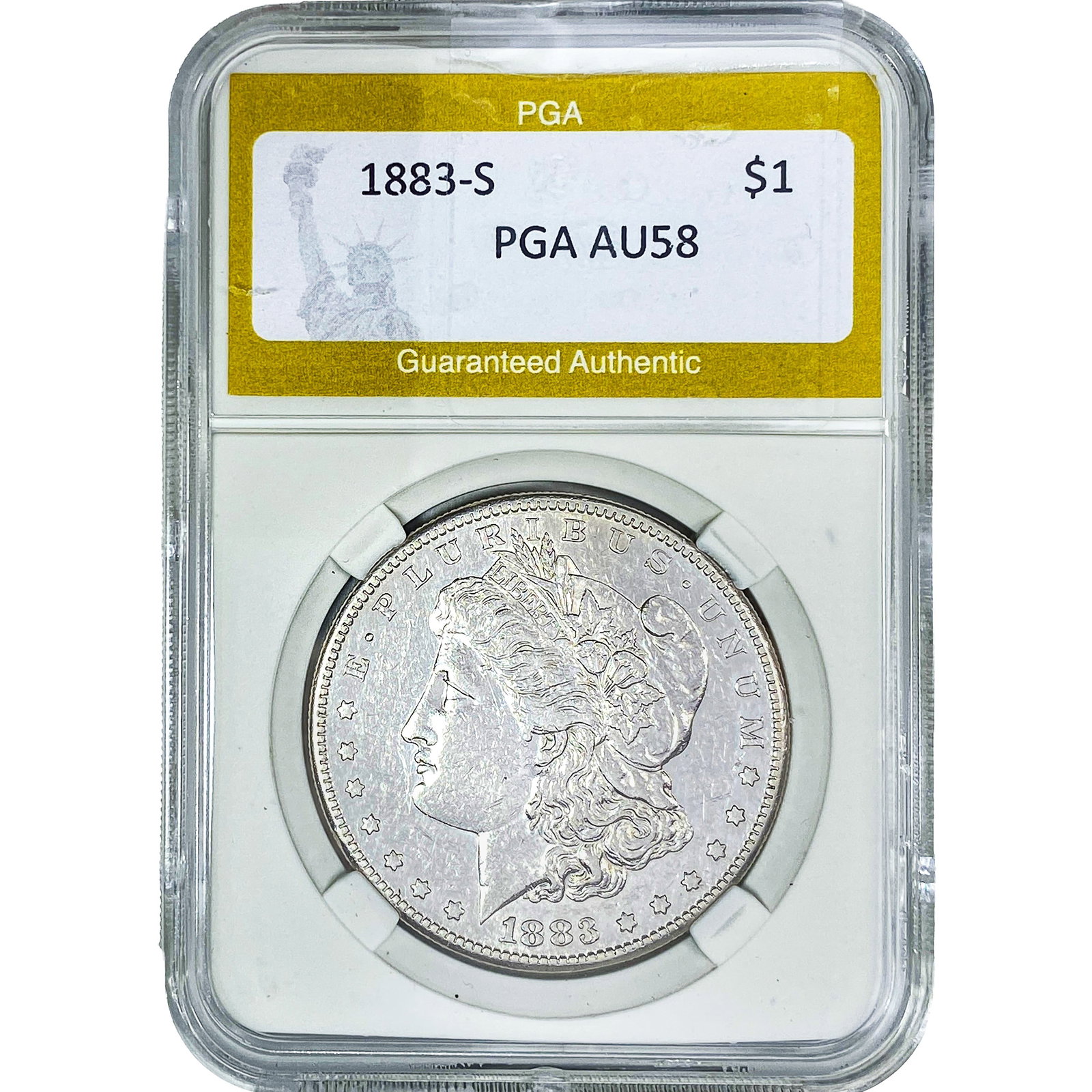 1883-S Morgan Silver Dollar PGA AU58: 1883-S Morgan Silver Dollar PGA AU58