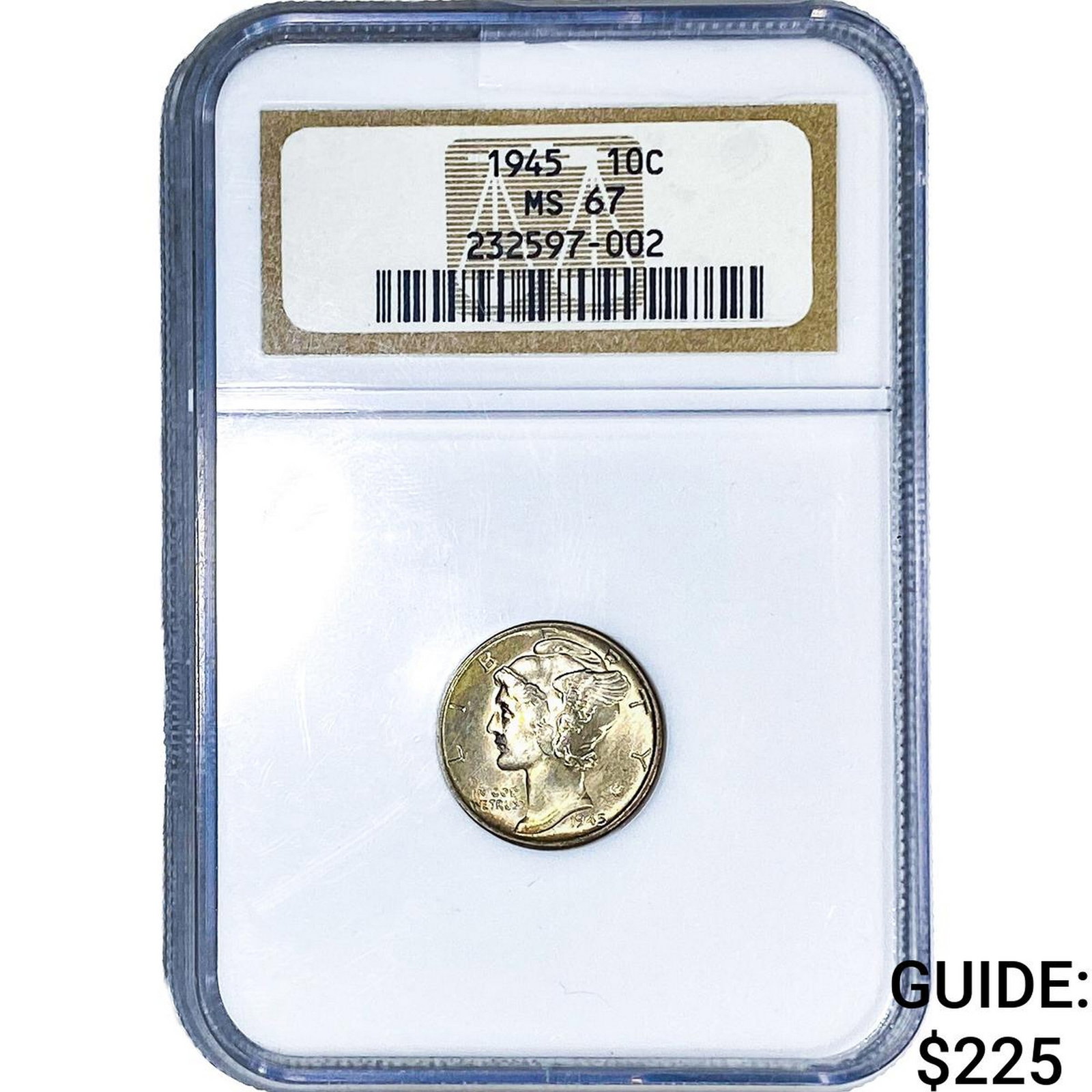 1945 Mercury Silver Dime NGC MS67: 1945 Mercury Silver Dime NGC MS67