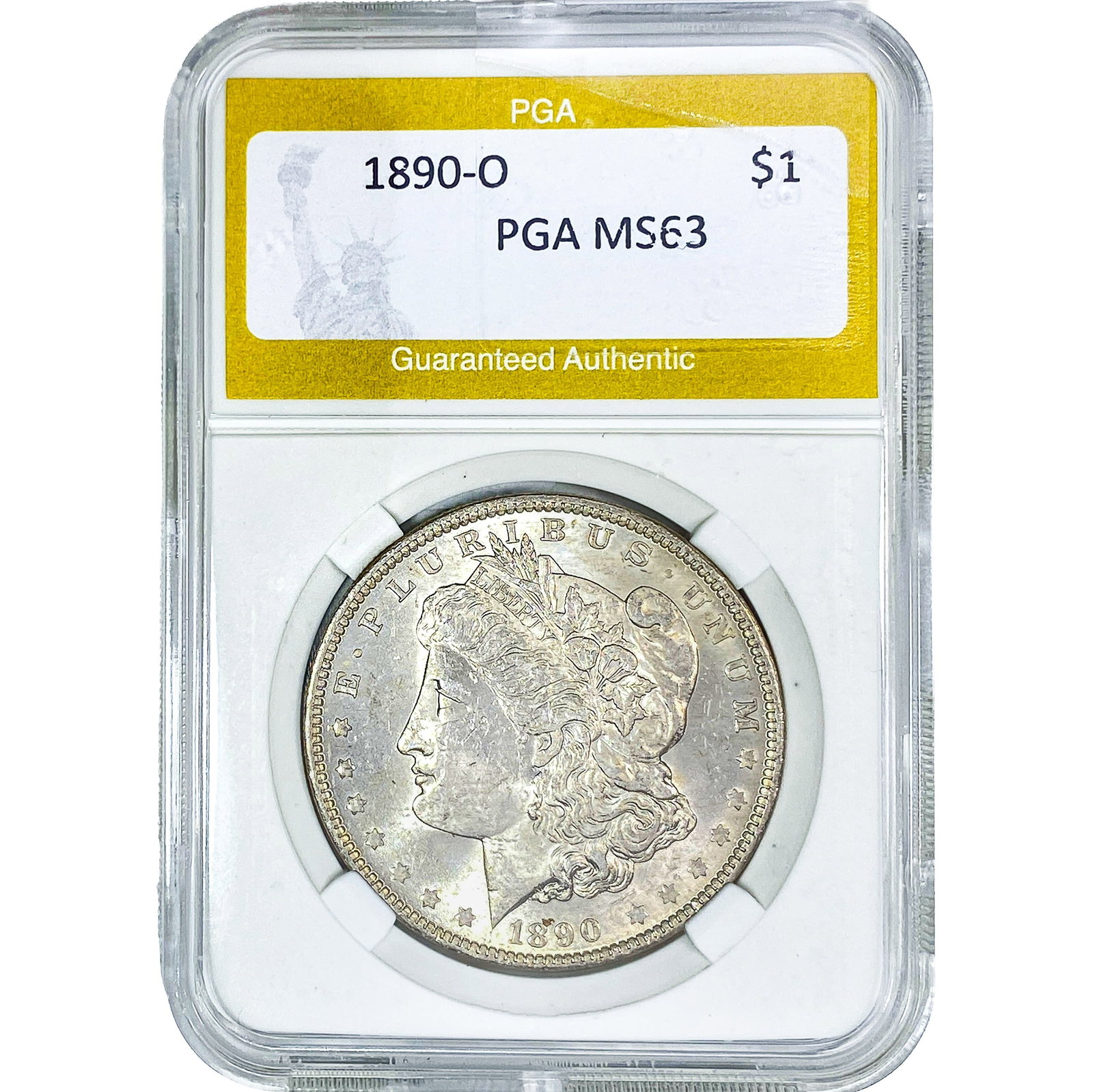 1890-O Morgan Silver Dollar PGA MS63: 1890-O Morgan Silver Dollar PGA MS63