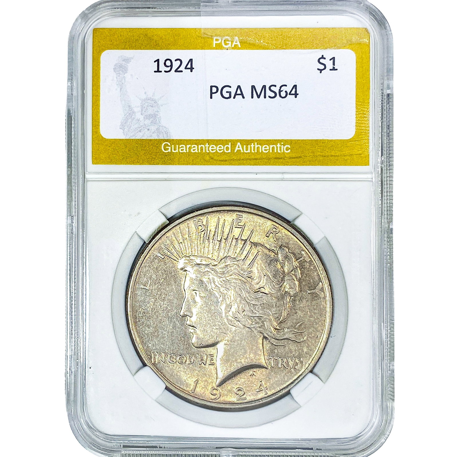 1924 Silver Peace Dollar PGA MS64: 1924 Silver Peace Dollar PGA MS64