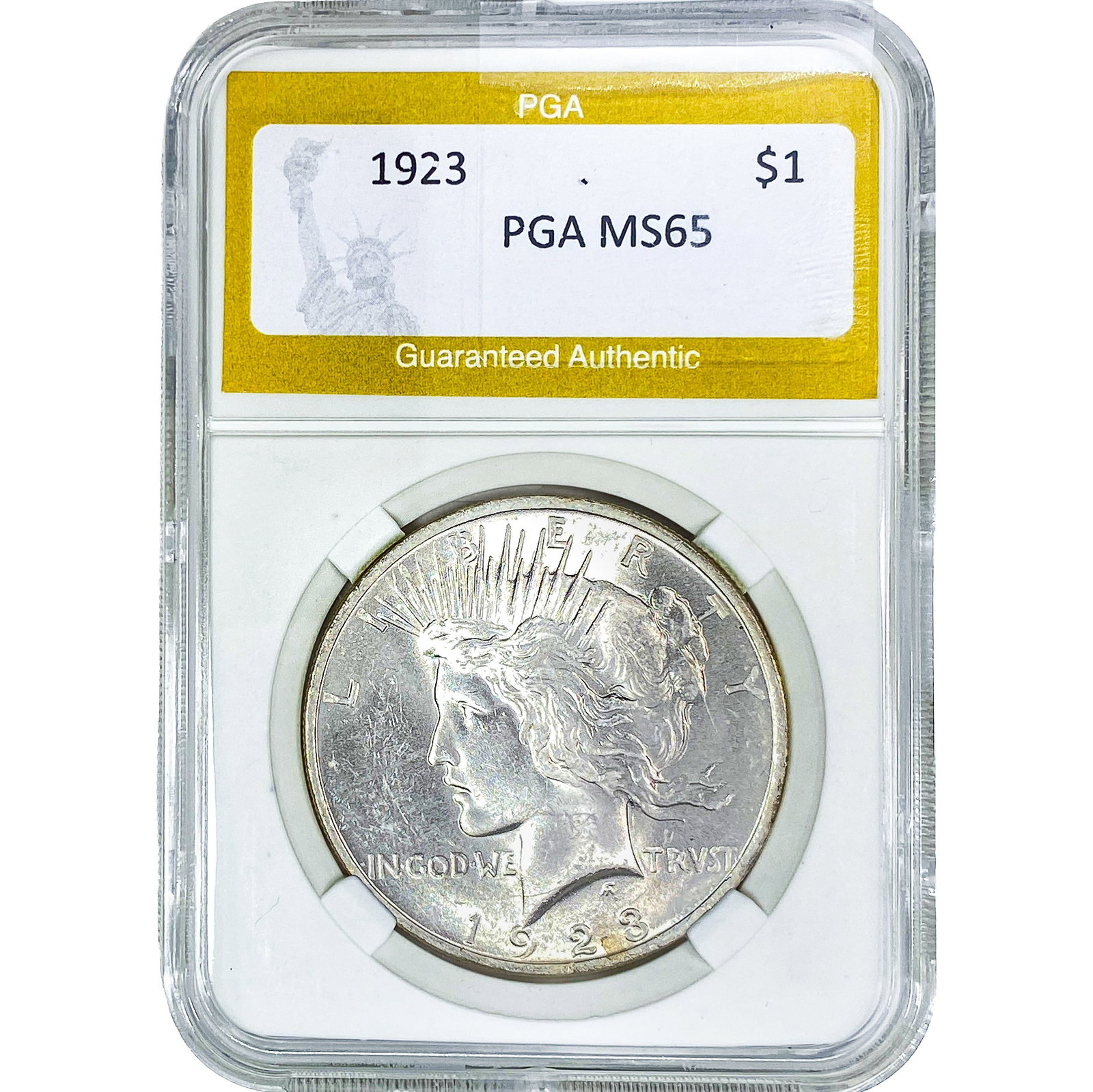 1923 Silver Peace Dollar PGA MS65: 1923 Silver Peace Dollar PGA MS65
