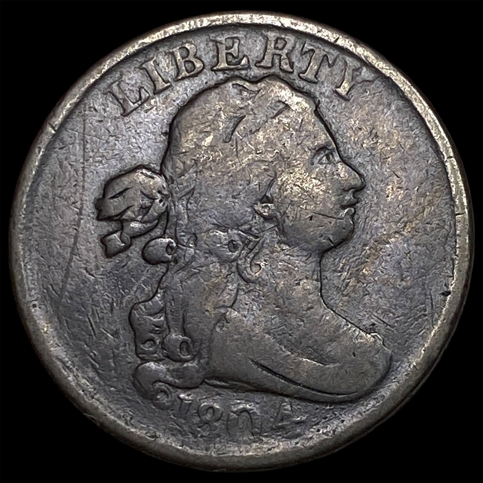 1804 Draped Bust Half Cent LIGHTLY CIRCULATED: 1804 Draped Bust Half Cent LIGHTLY CIRCULATED