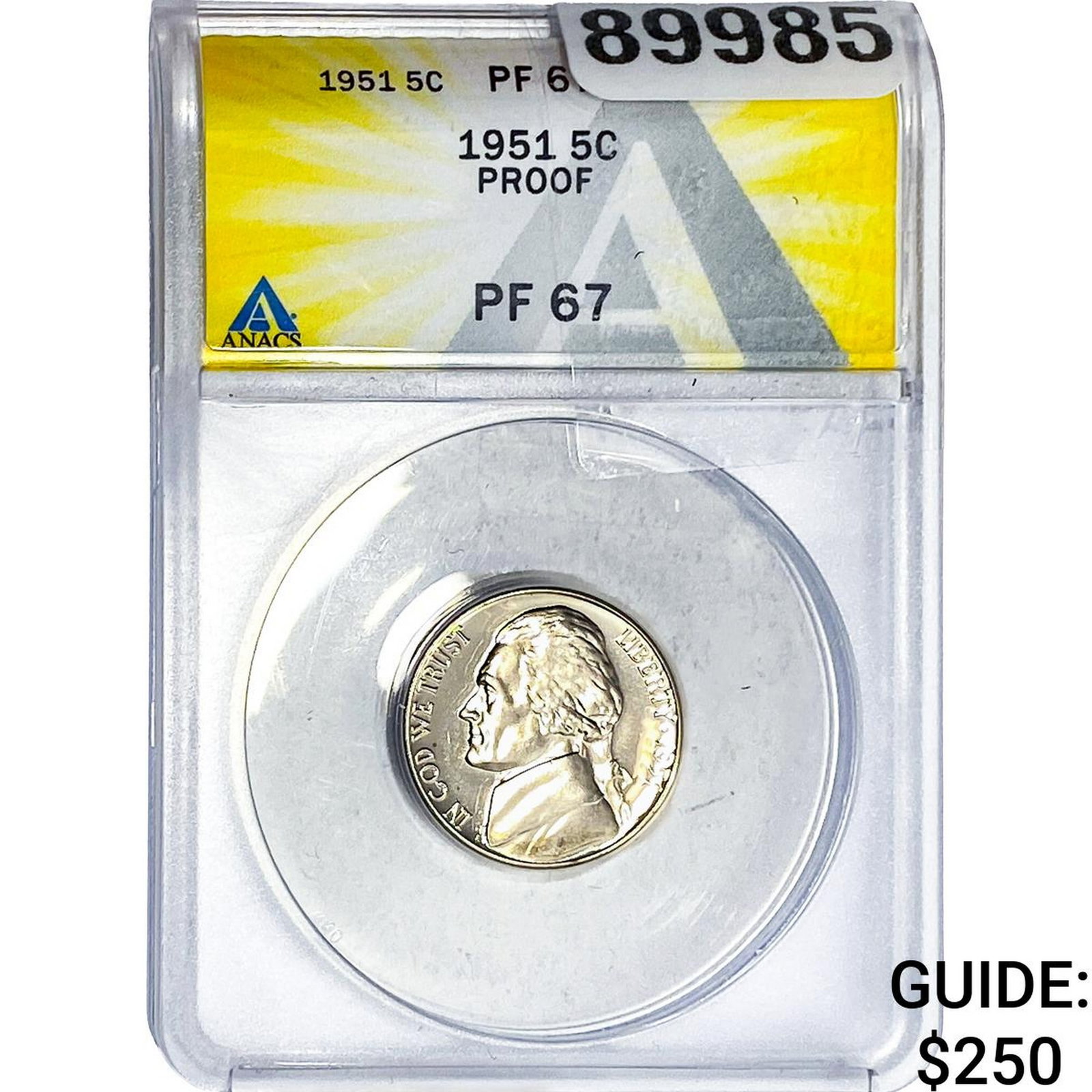 1951 Jefferson Nickel ANACS PF67 PROOF (1 of 2)