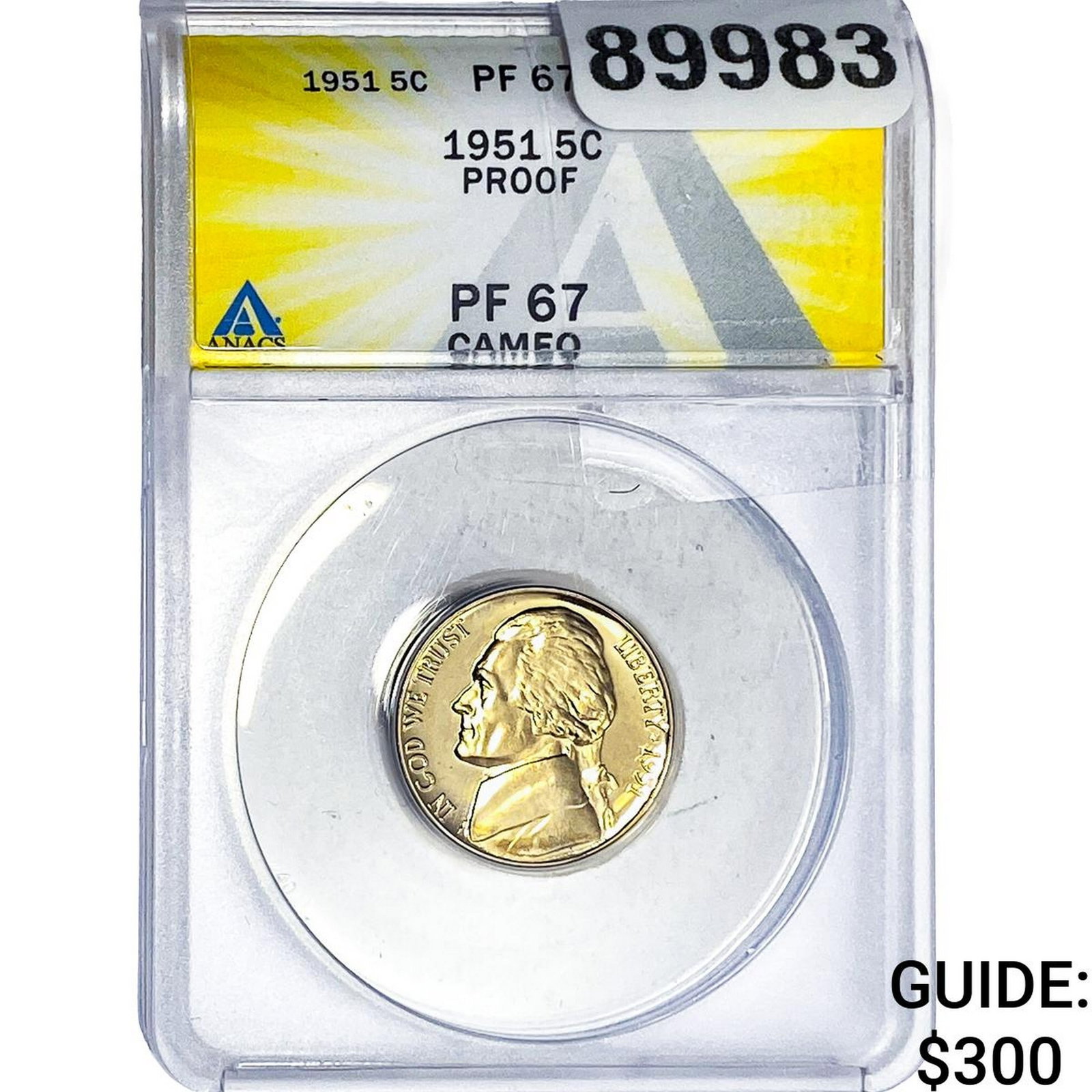 1951 Jefferson Nickel ANACS PF67 CAMEO (1 of 2)
