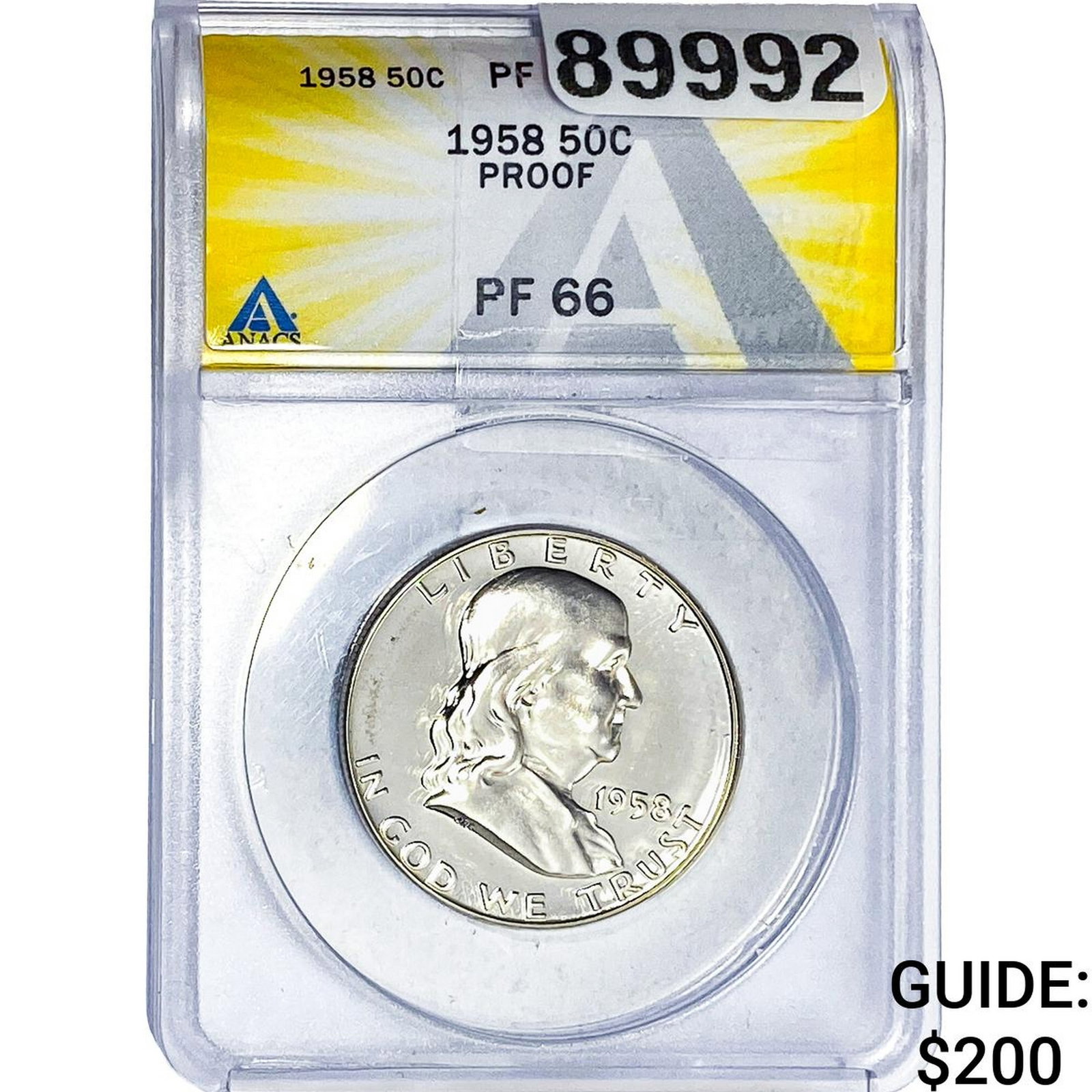 1958 Washington Silver Half Dollar ANACS PF66 PROOF (1 of 2)