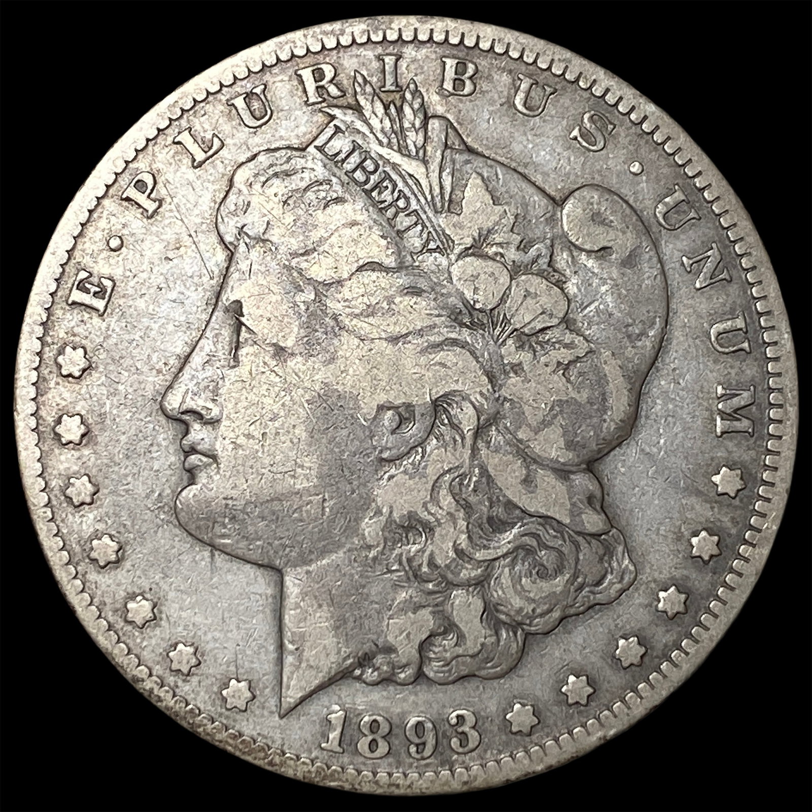 1893-CC Silver Morgan Dollar NEARLY UNCIRCULATED (1 of 2)