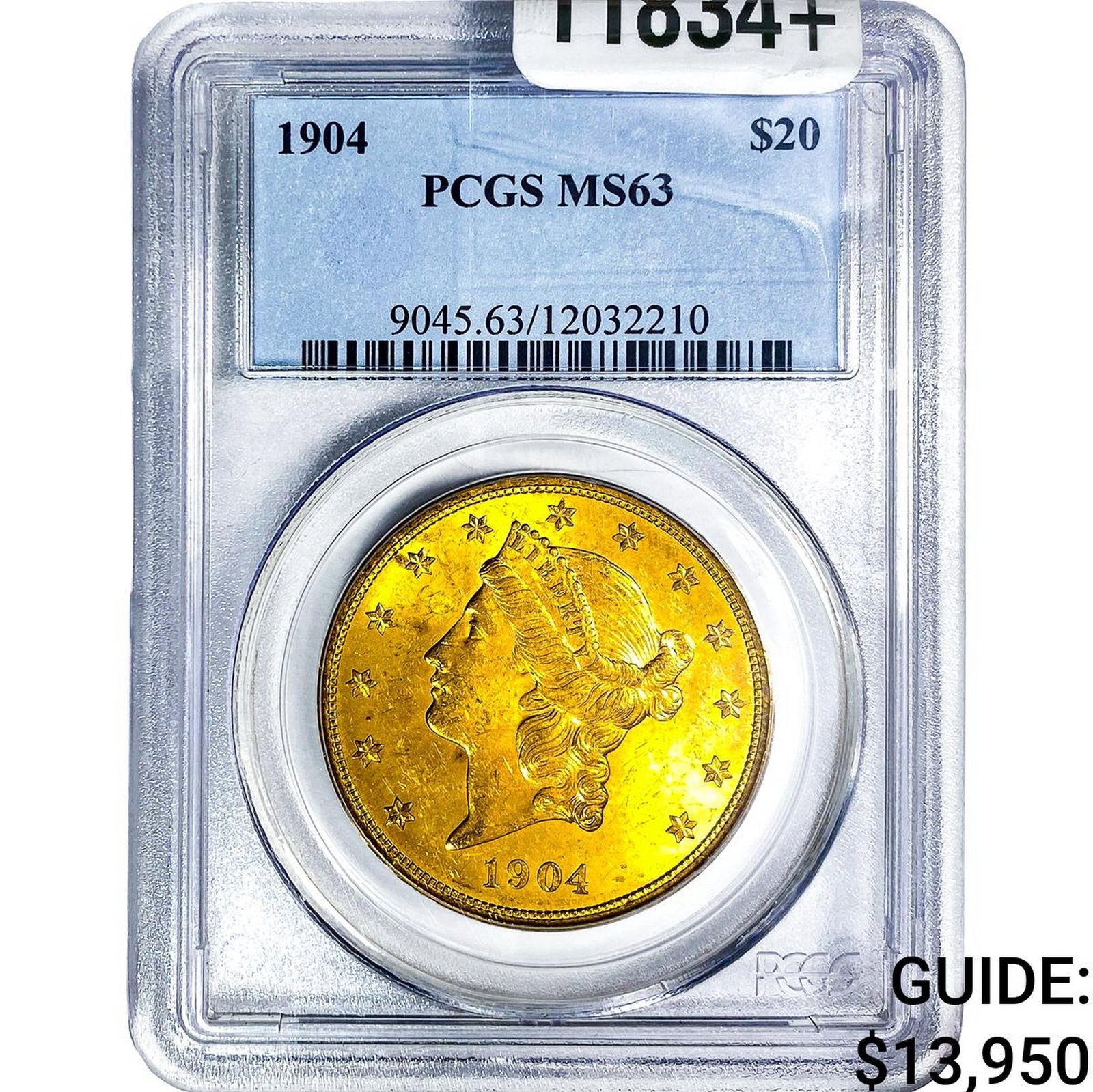 1904 $20 Gold Double Eagle PCGS MS63: 1904 $20 Gold Double Eagle PCGS MS63