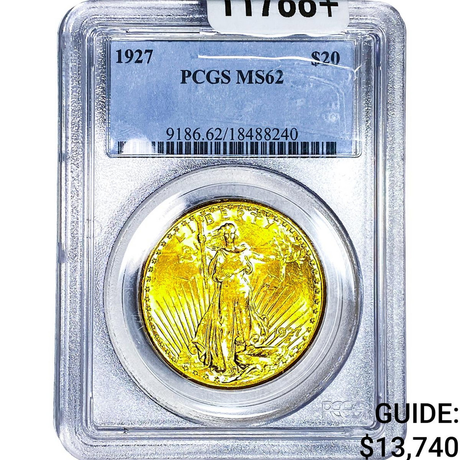1927 $20 Gold Double Eagle PCGS MS62: 1927 $20 Gold Double Eagle PCGS MS62