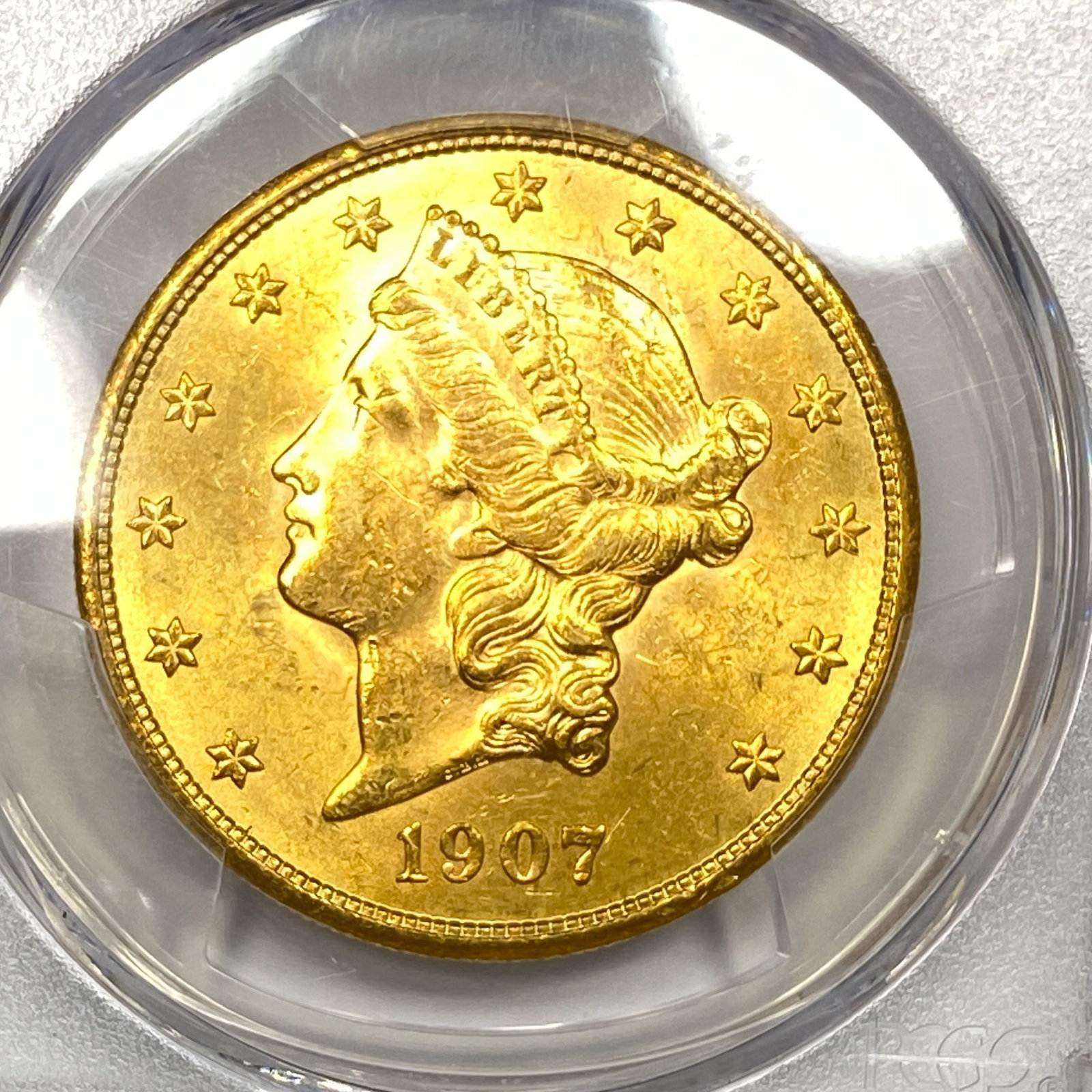 1907 $20 Gold Double Eagle PCGS MS63 - 3