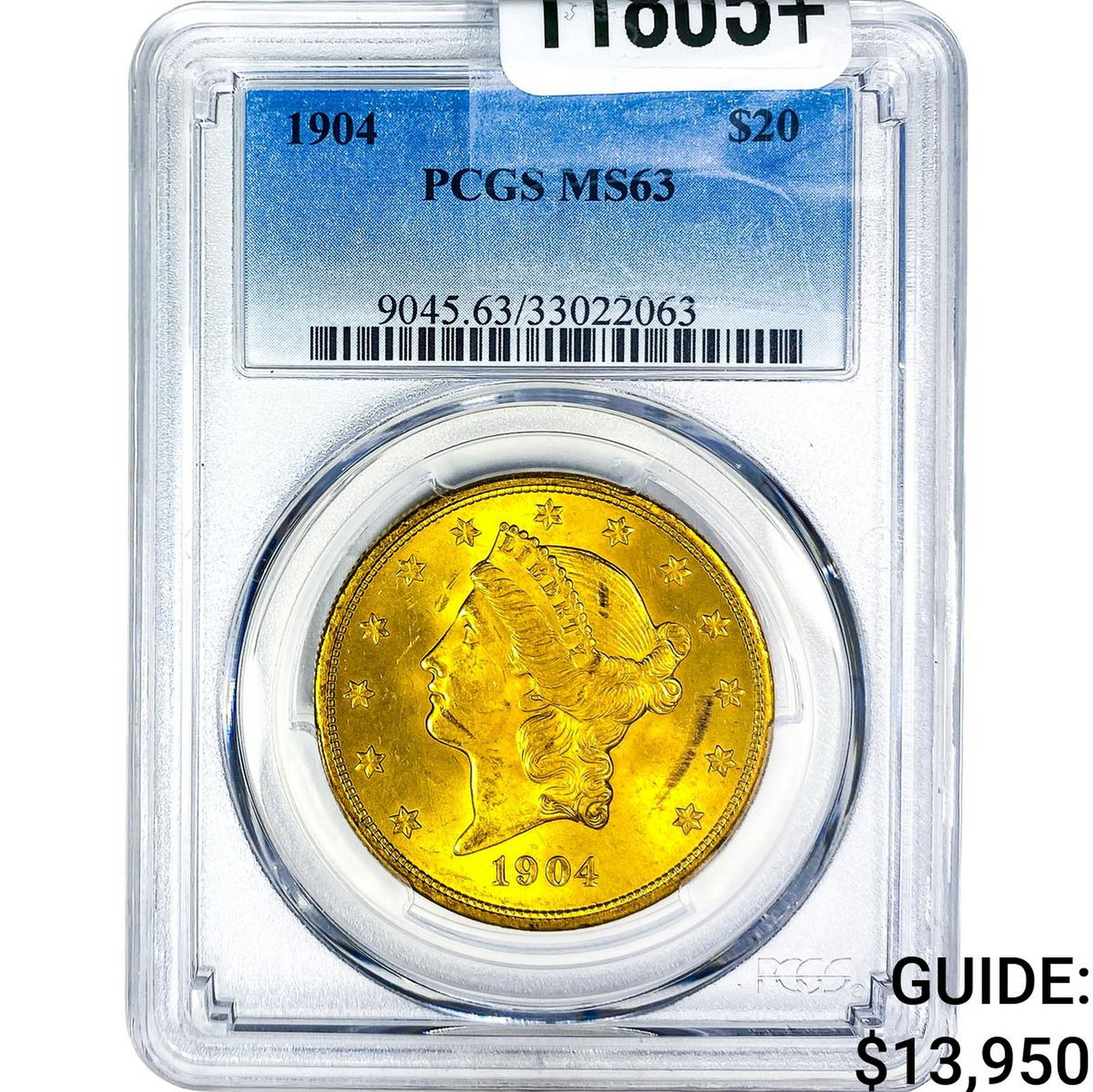 1904 $20 Gold Double Eagle PCGS MS63: 1904 $20 Gold Double Eagle PCGS MS63