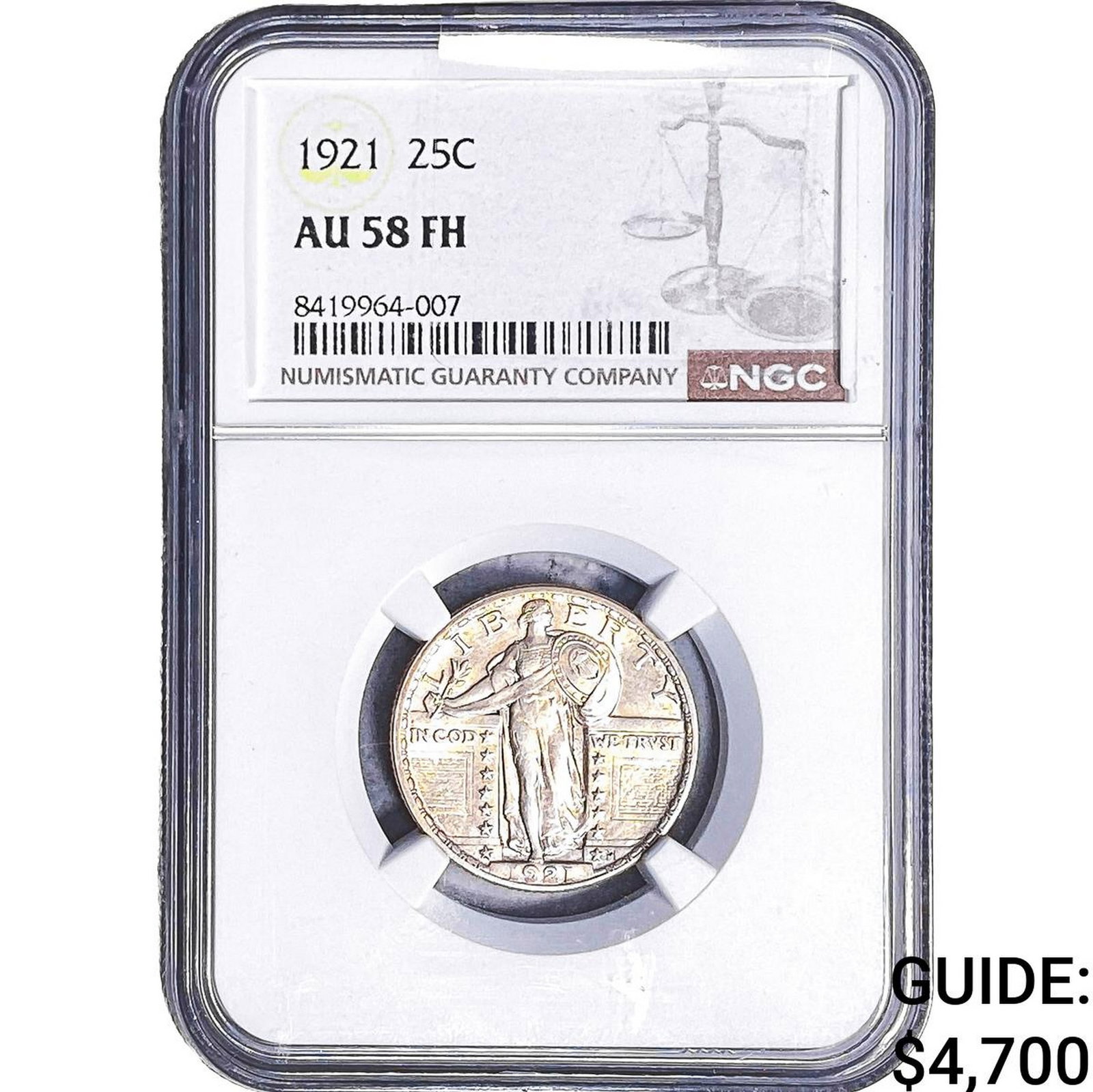 1921 Standing Liberty Quarter NGC AU58 FH (1 of 2)