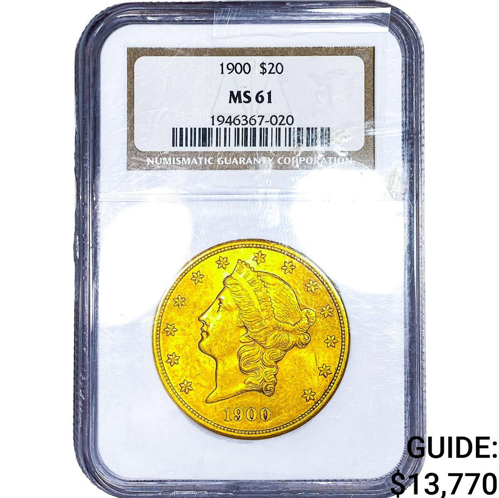 1900 $20 Gold Double Eagle NGC MS61 (1 of 4)