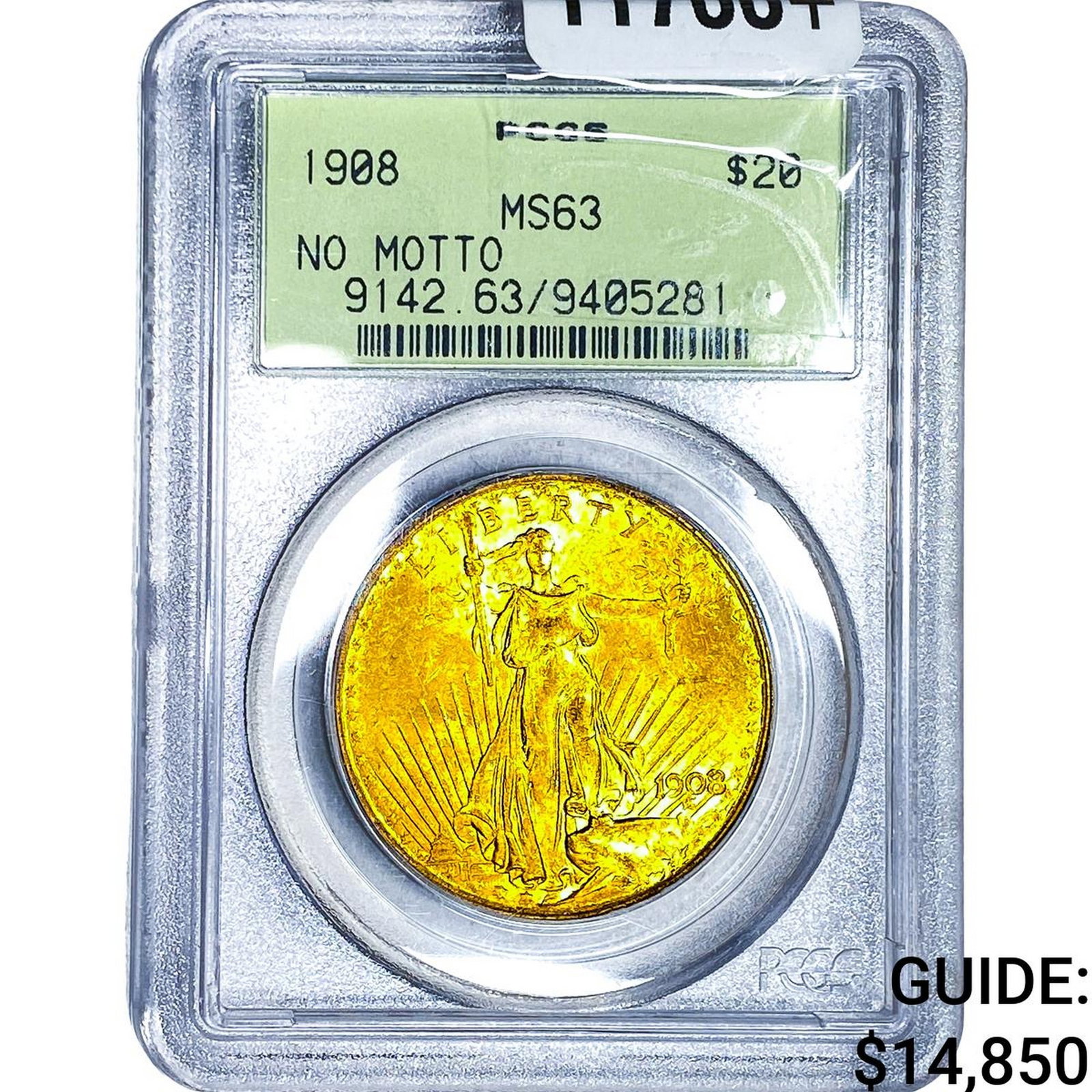 1908 $20 Gold Double Eagle PCGS MS63 No Motto (1 of 4)