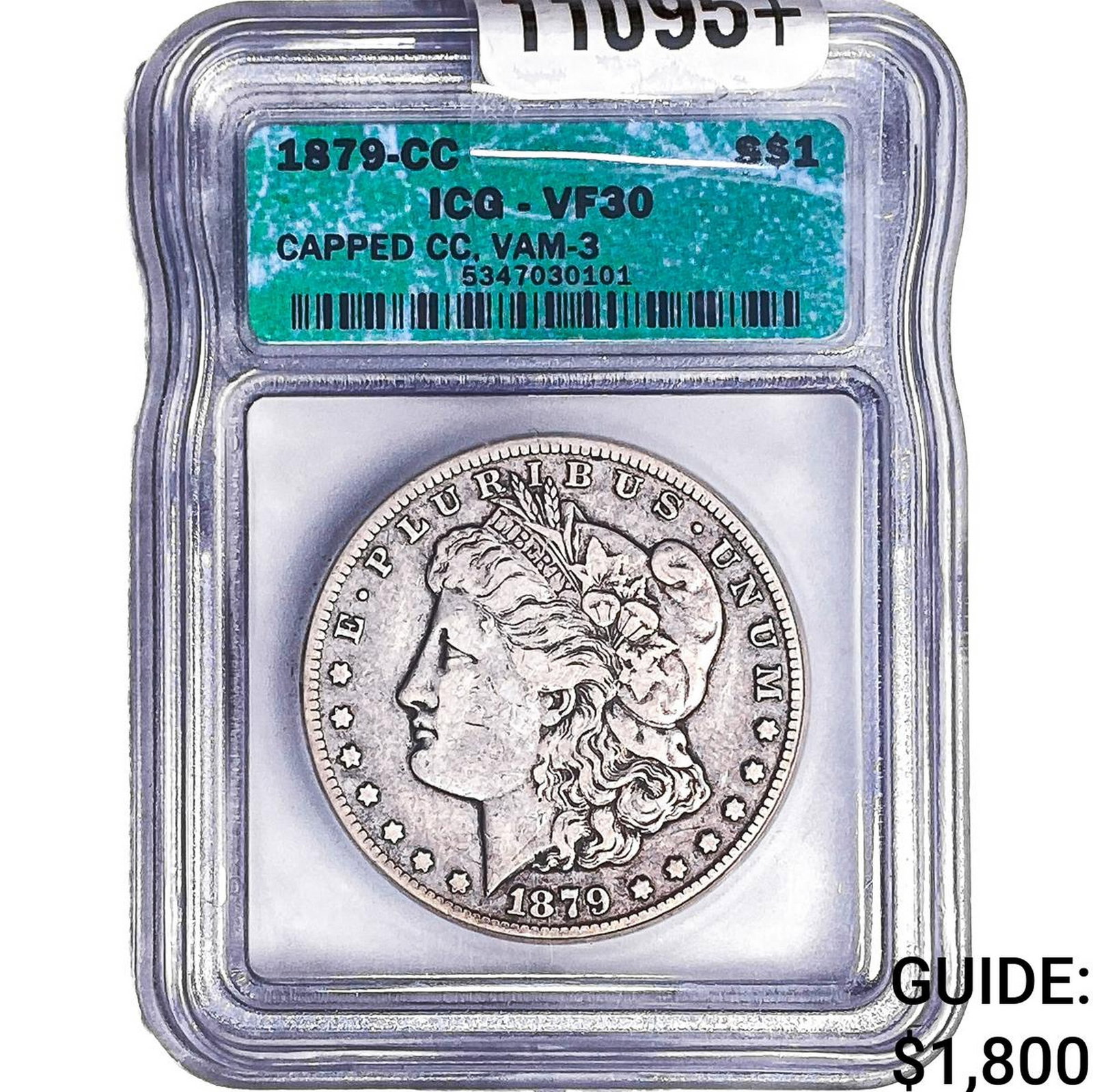 1879-CC Morgan Silver Dollar VF30 Capped CC VAM-3 (1 of 2)