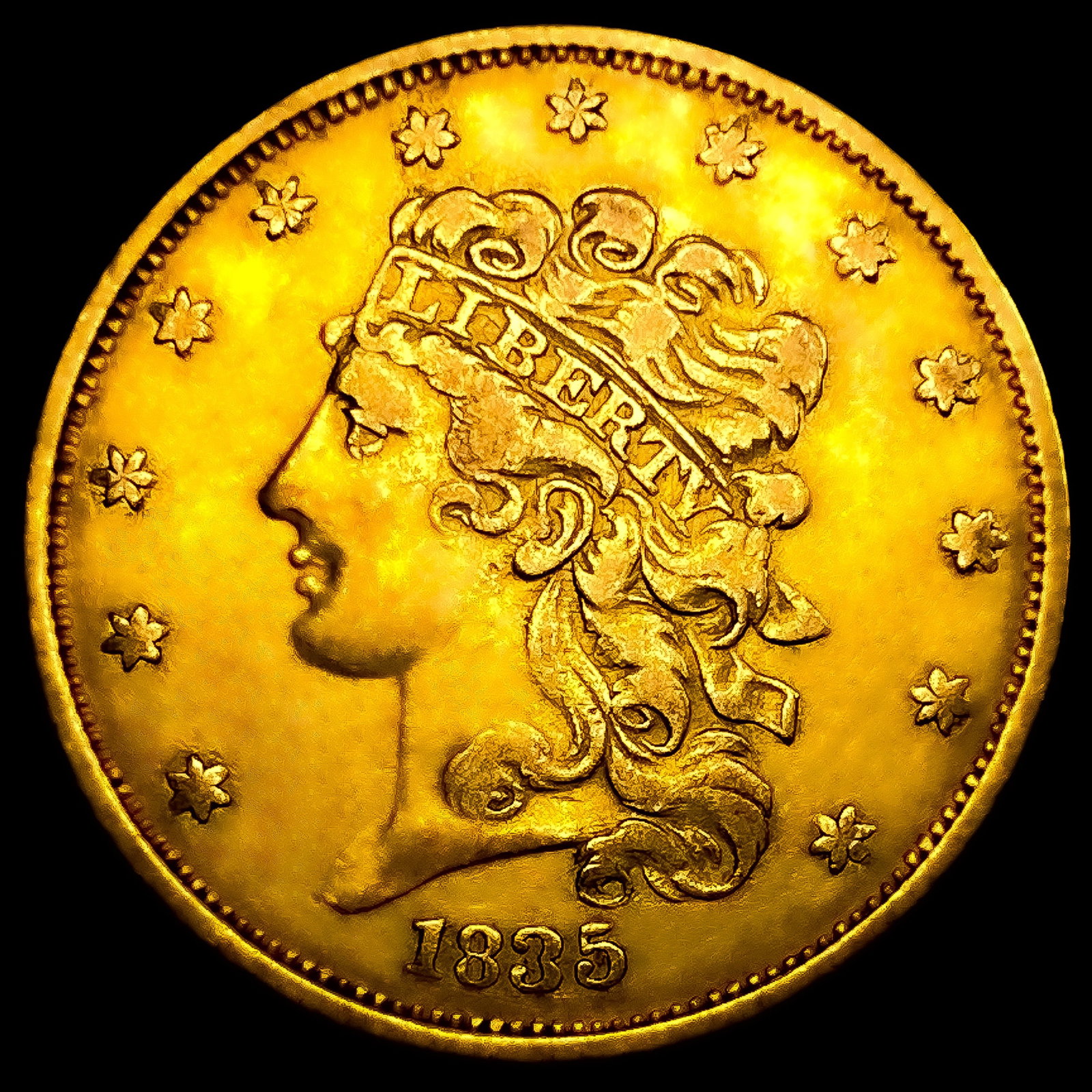 1835 $5 Gold Half Eagle CHOICE AU: 1835 $5 Gold Half Eagle CHOICE AU
