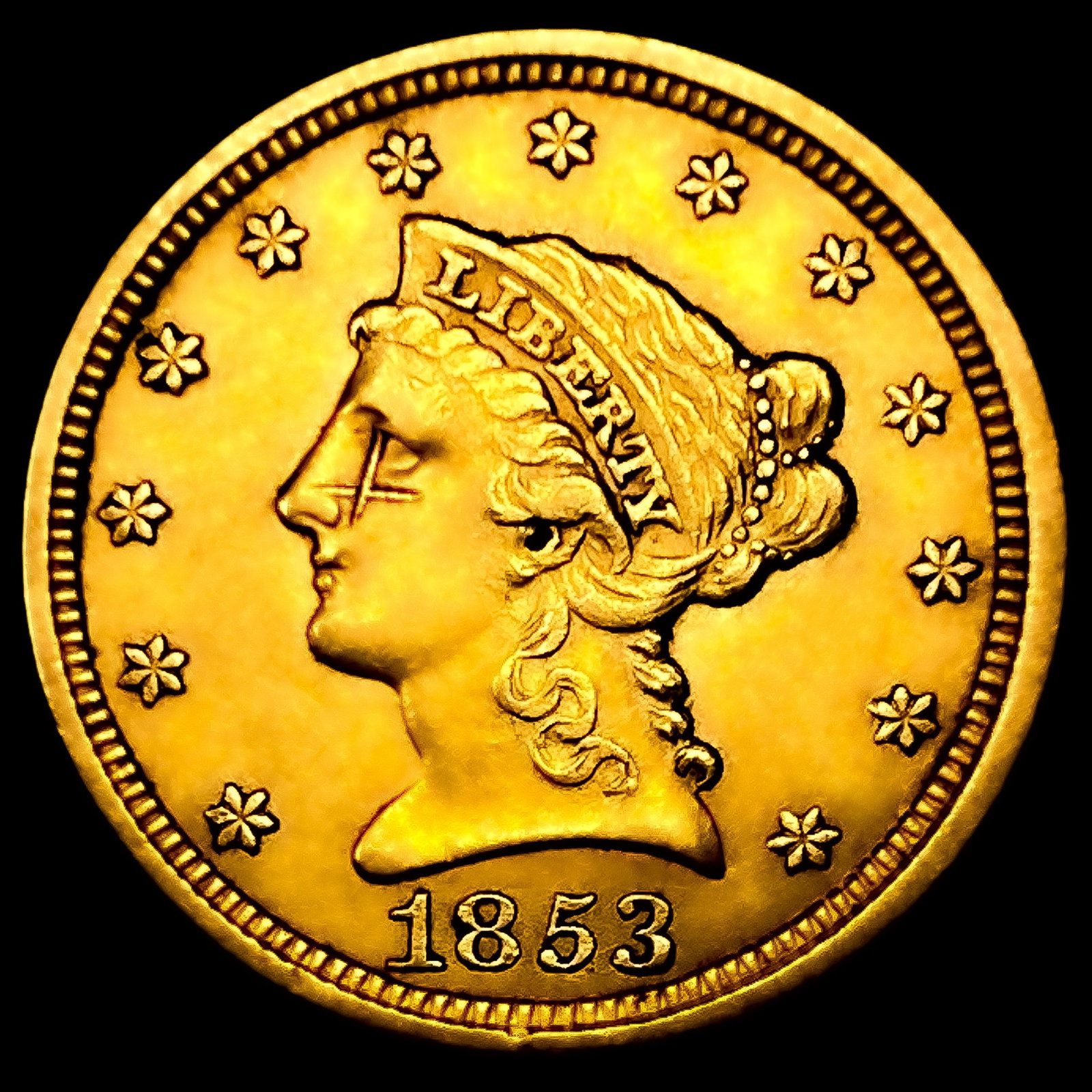 1853 $2.50 Gold Quarter Eagle: 1853 $2.50 Gold Quarter Eagle
