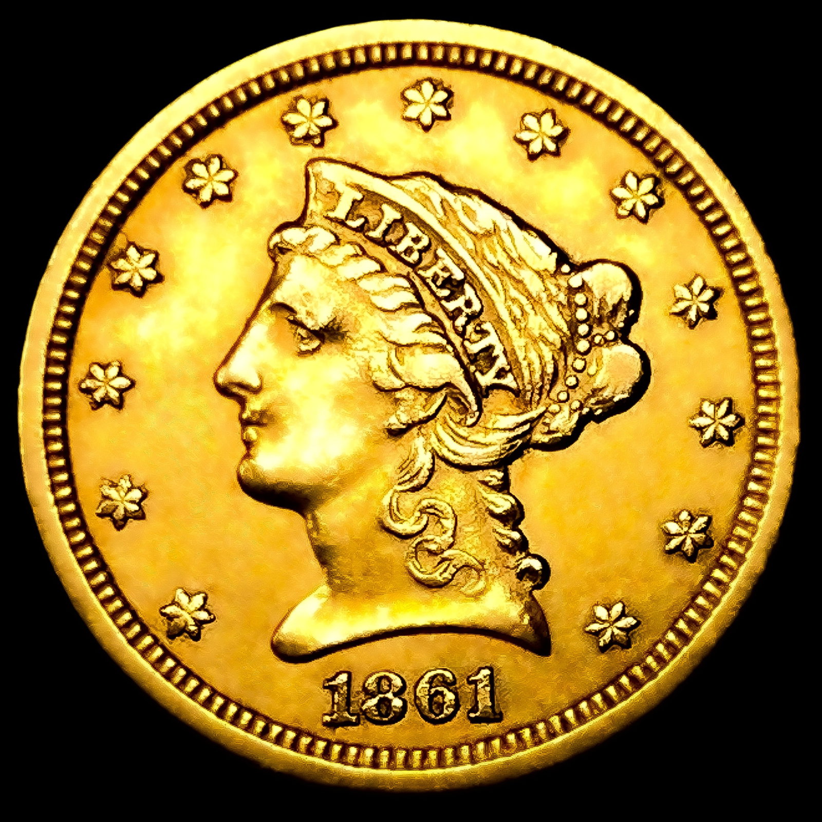 1861 $2.50 Gold Quarter Eagle: 1861 $2.50 Gold Quarter Eagle