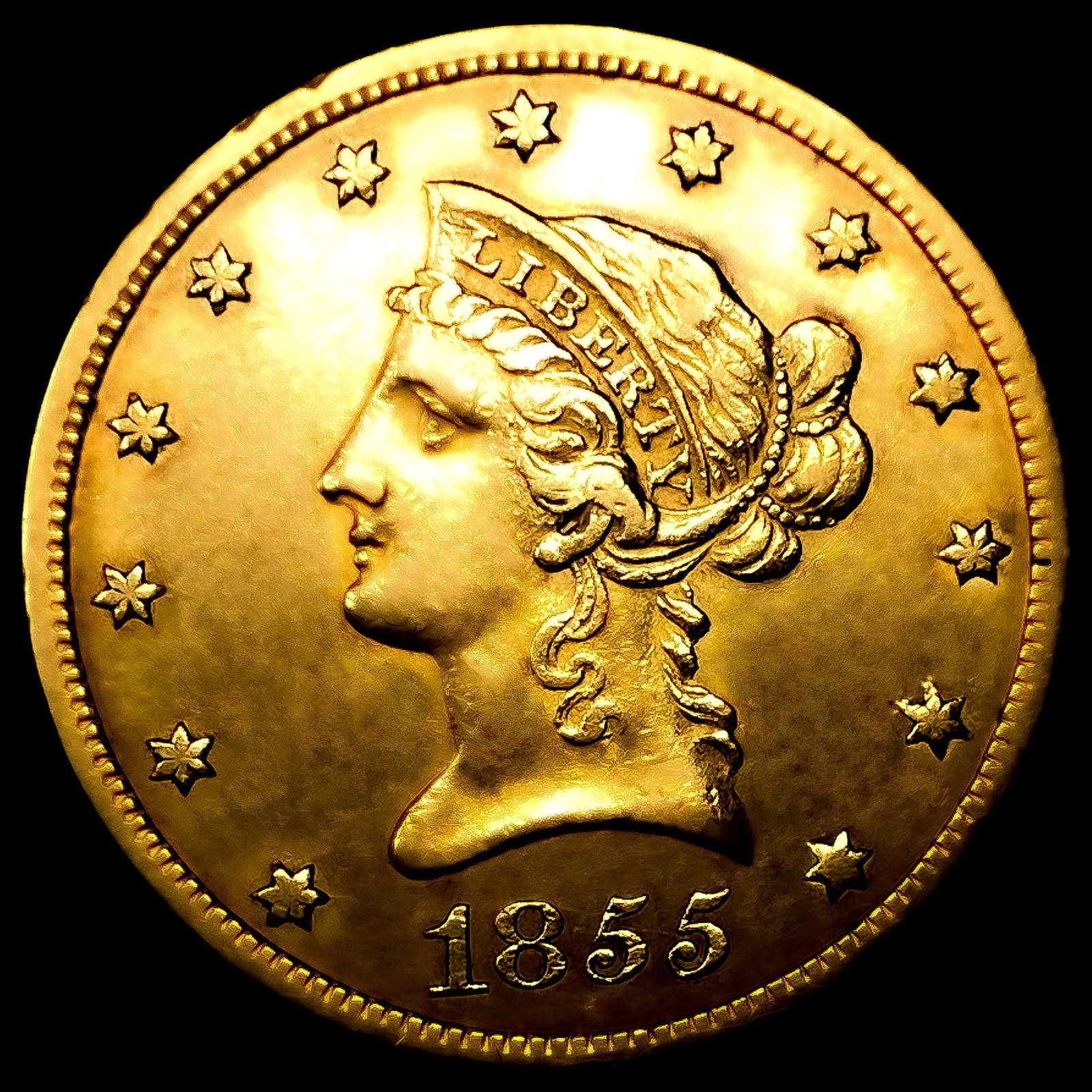 1855 $10 Gold Eagle (1 of 2)