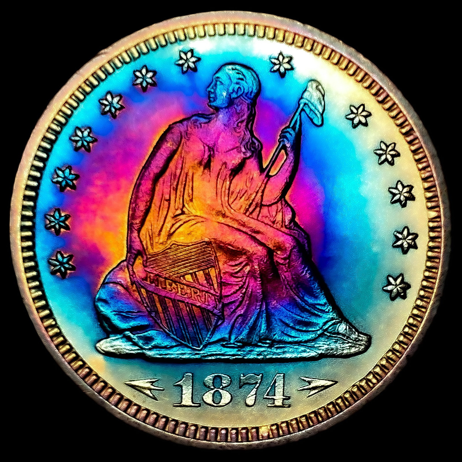 1874 Arrows Seated Liberty Quarter: 1874 Arrows Seated Liberty Quarter