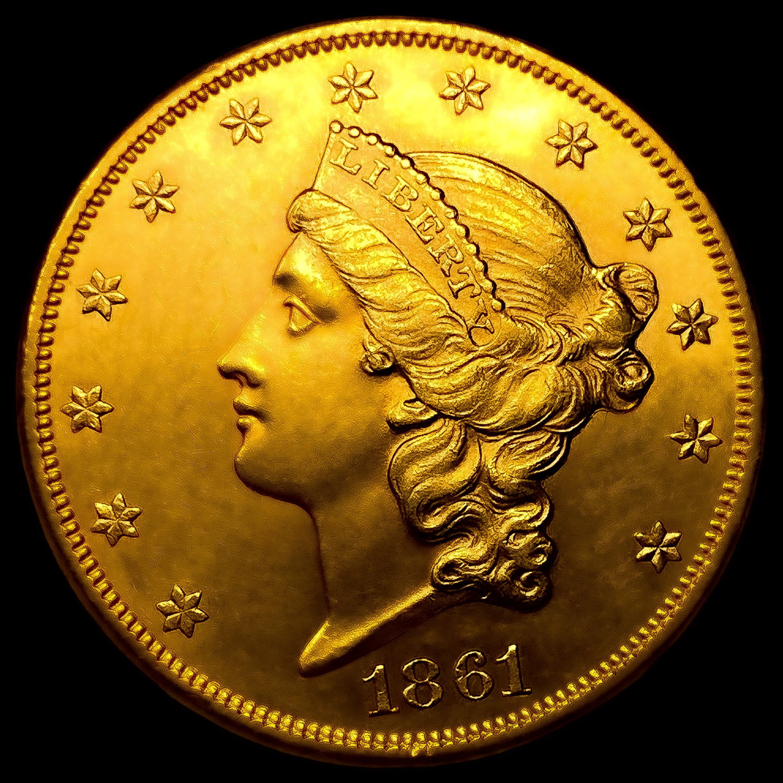 1861 $20 Gold Double Eagle: 1861 $20 Gold Double Eagle