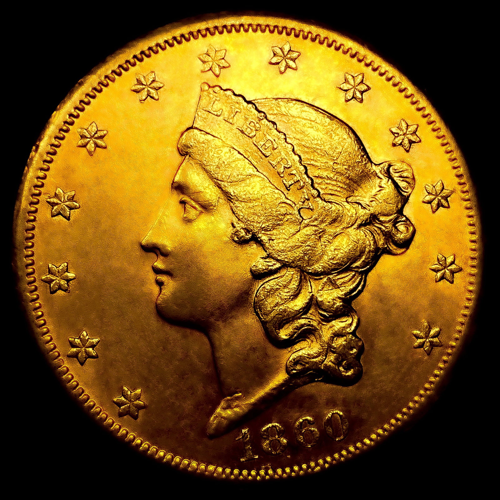 1860-S $20 Gold Double Eagle (1 of 2)