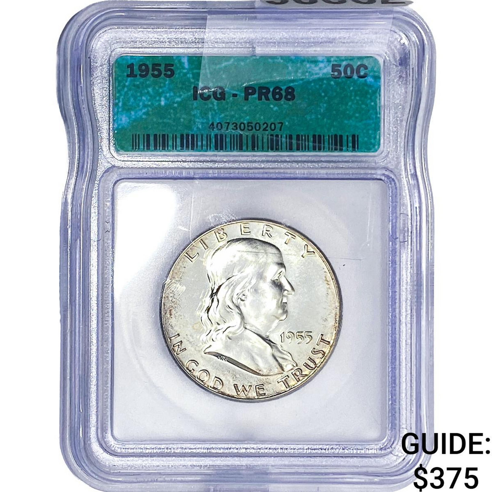 1955 Franklin Half Dollar ICG PR68: 1955 Franklin Half Dollar ICG PR68