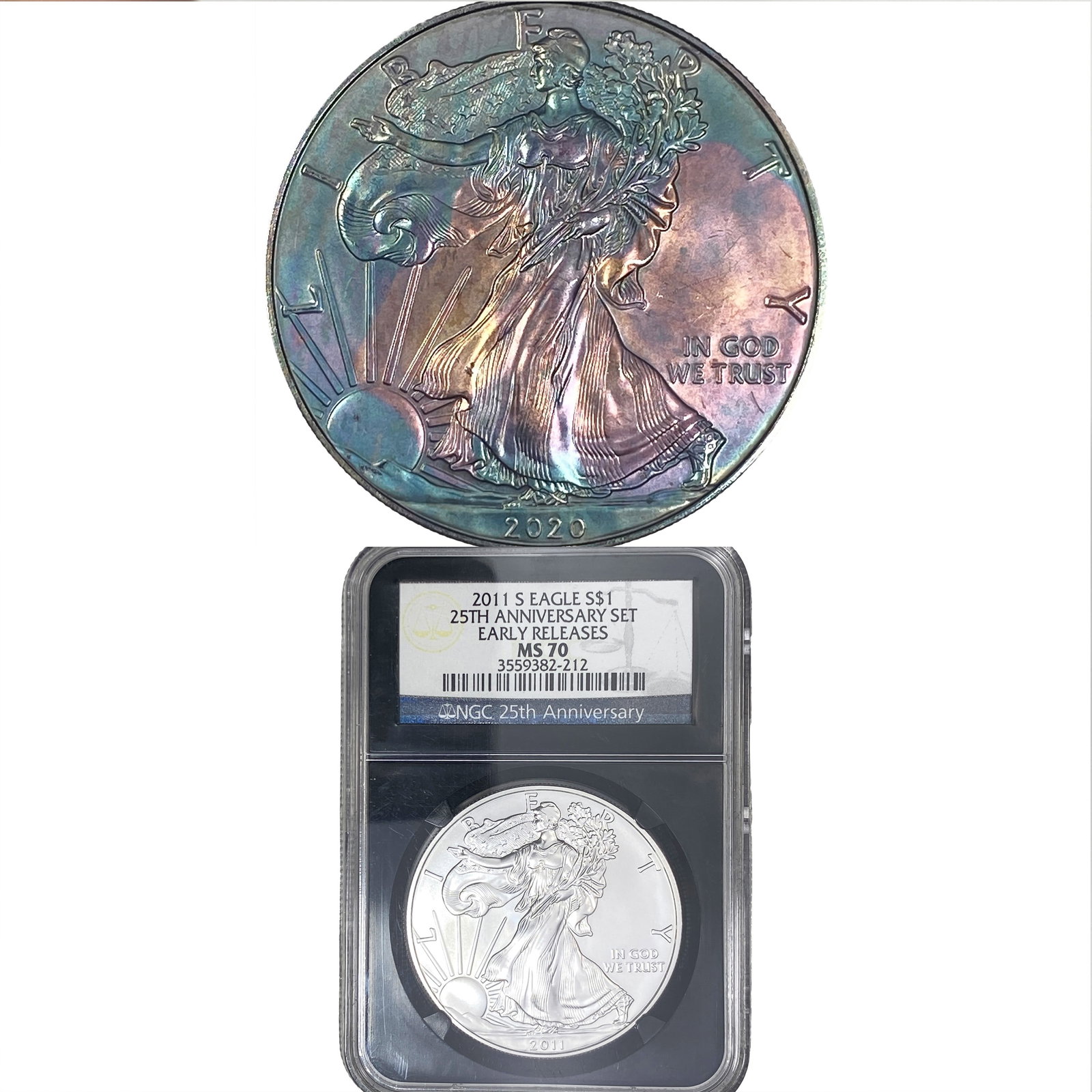 [2 Coins] 2011-2020 Silver Eagle (1 of 5)