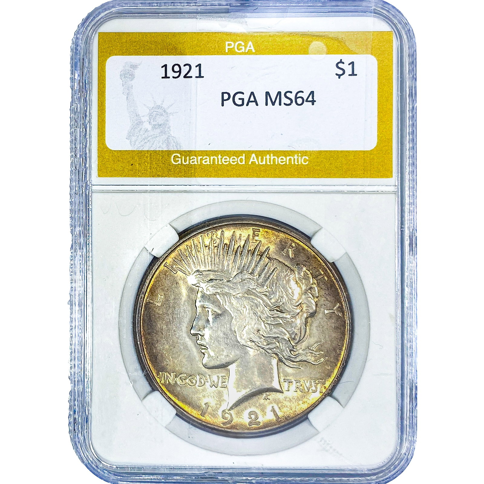 1921 Silver Peace Dollar PGA MS64: 1921 Silver Peace Dollar PGA MS64