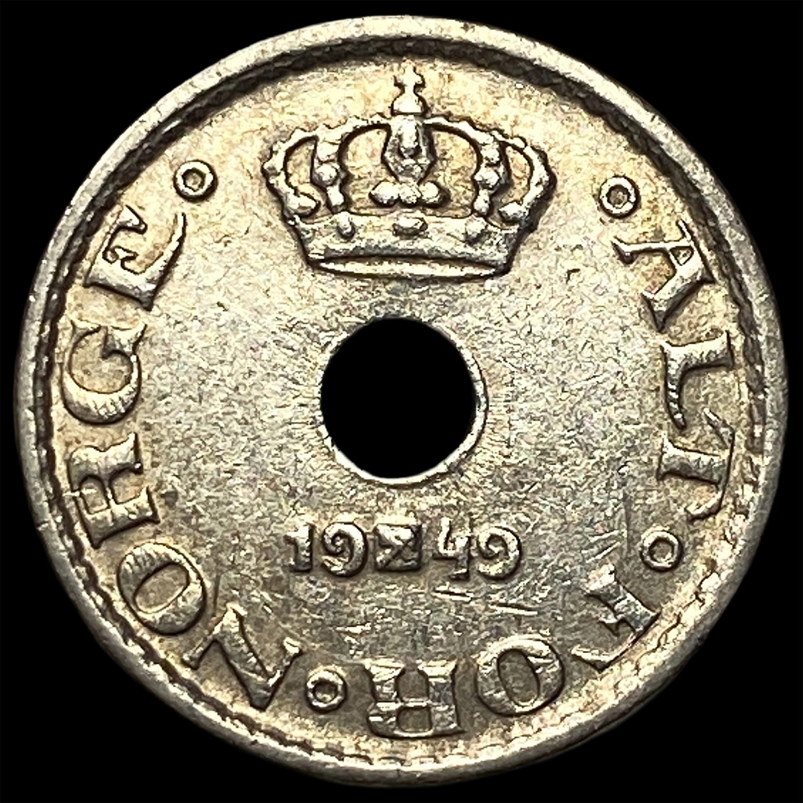 1949 Norway Copper Nickel 10 Ore: 1949 Norway Copper Nickel 10 Ore