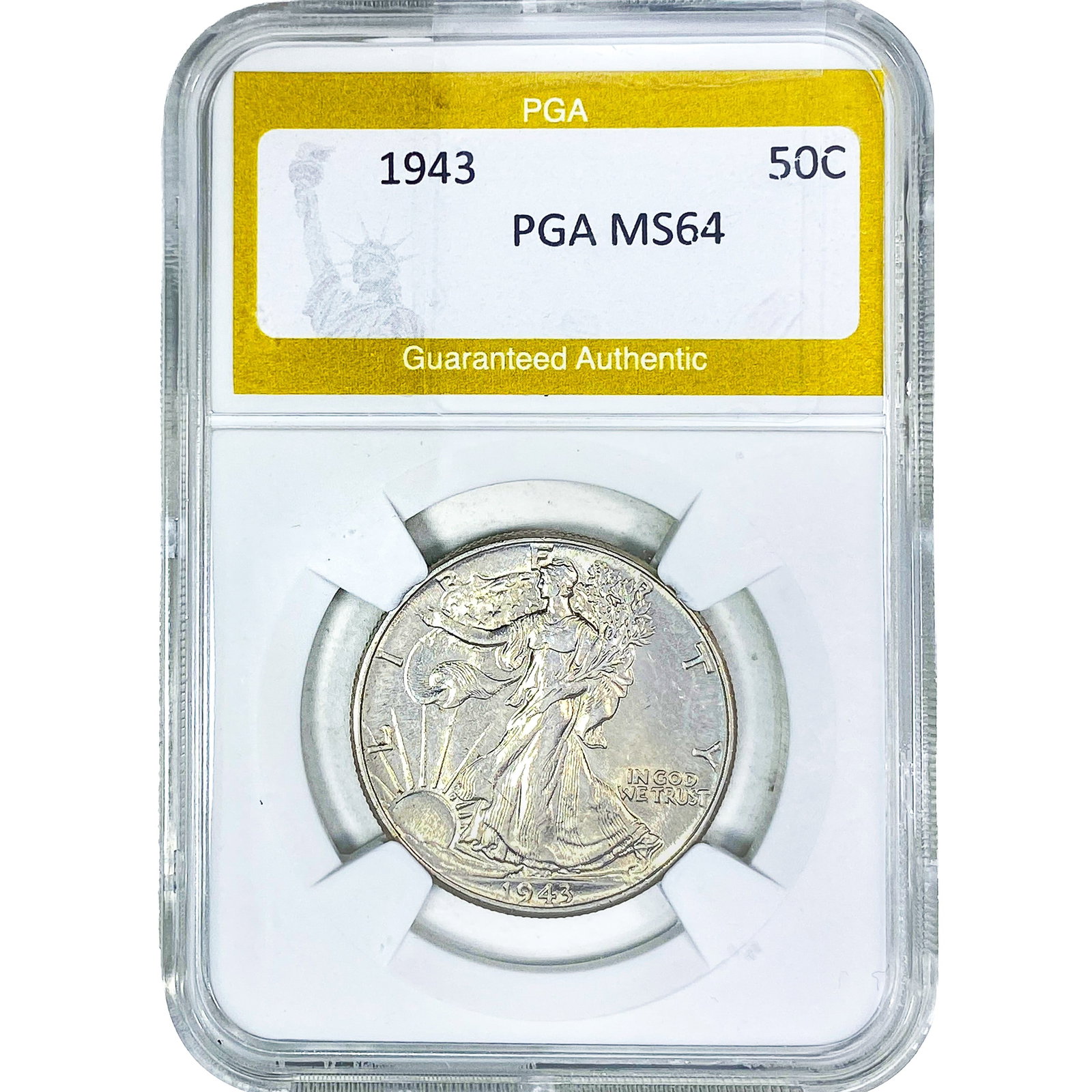 1943 Walking Liberty Half Dollar PGA MS64: 1943 Walking Liberty Half Dollar PGA MS64