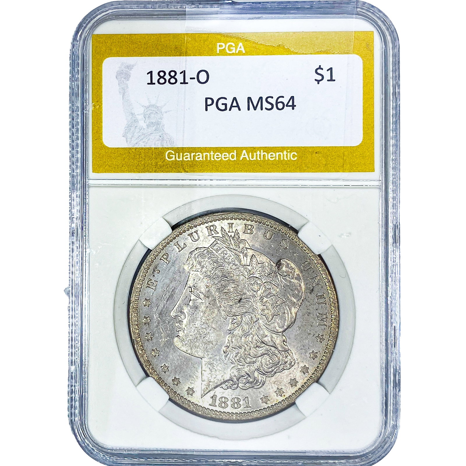 1881-O Morgan Silver Dollar PGA MS64: 1881-O Morgan Silver Dollar PGA MS64