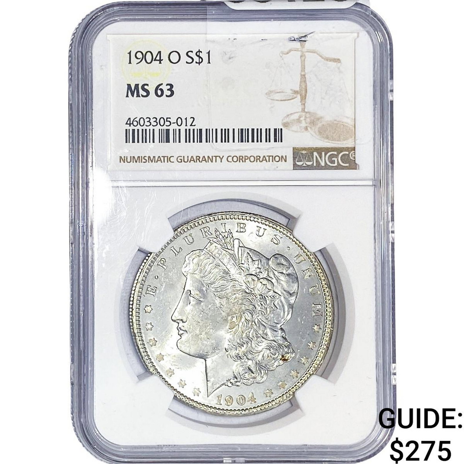 1904-O Morgan Silver Dollar NGC MS63: 1904-O Morgan Silver Dollar NGC MS63