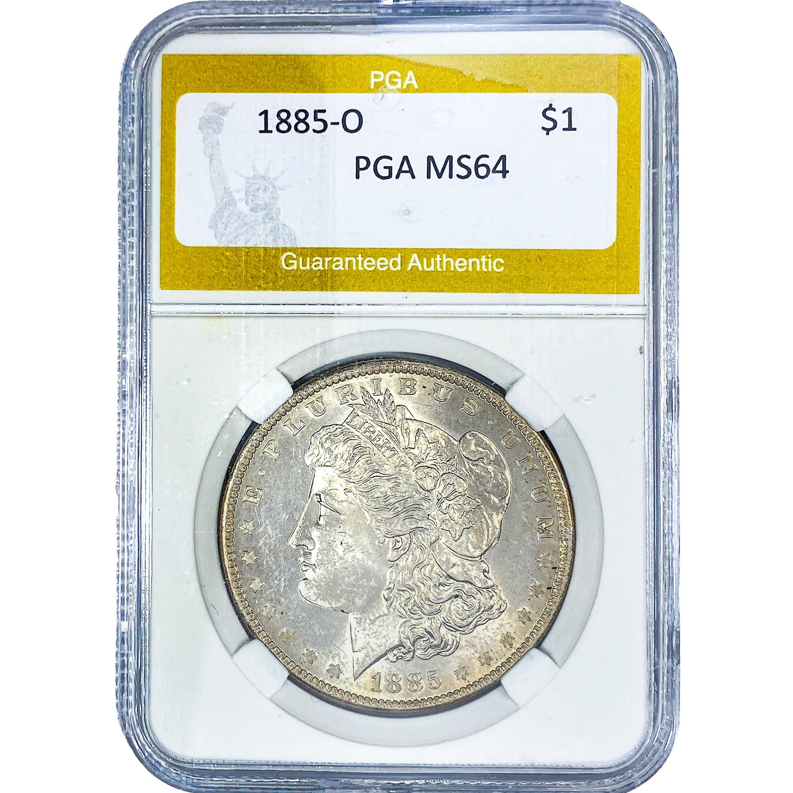 1885-O Morgan Silver Dollar PGA MS64: 1885-O Morgan Silver Dollar PGA MS64