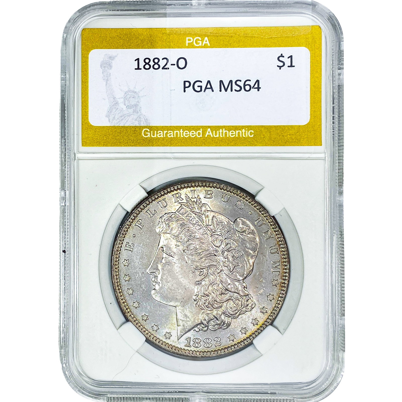 1882-O Morgan Silver Dollar PGA MS64: 1882-O Morgan Silver Dollar PGA MS64