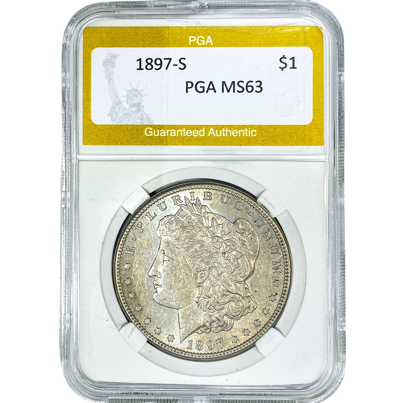 1897-S Morgan Silver Dollar PGA MS63: 1897-S Morgan Silver Dollar PGA MS63