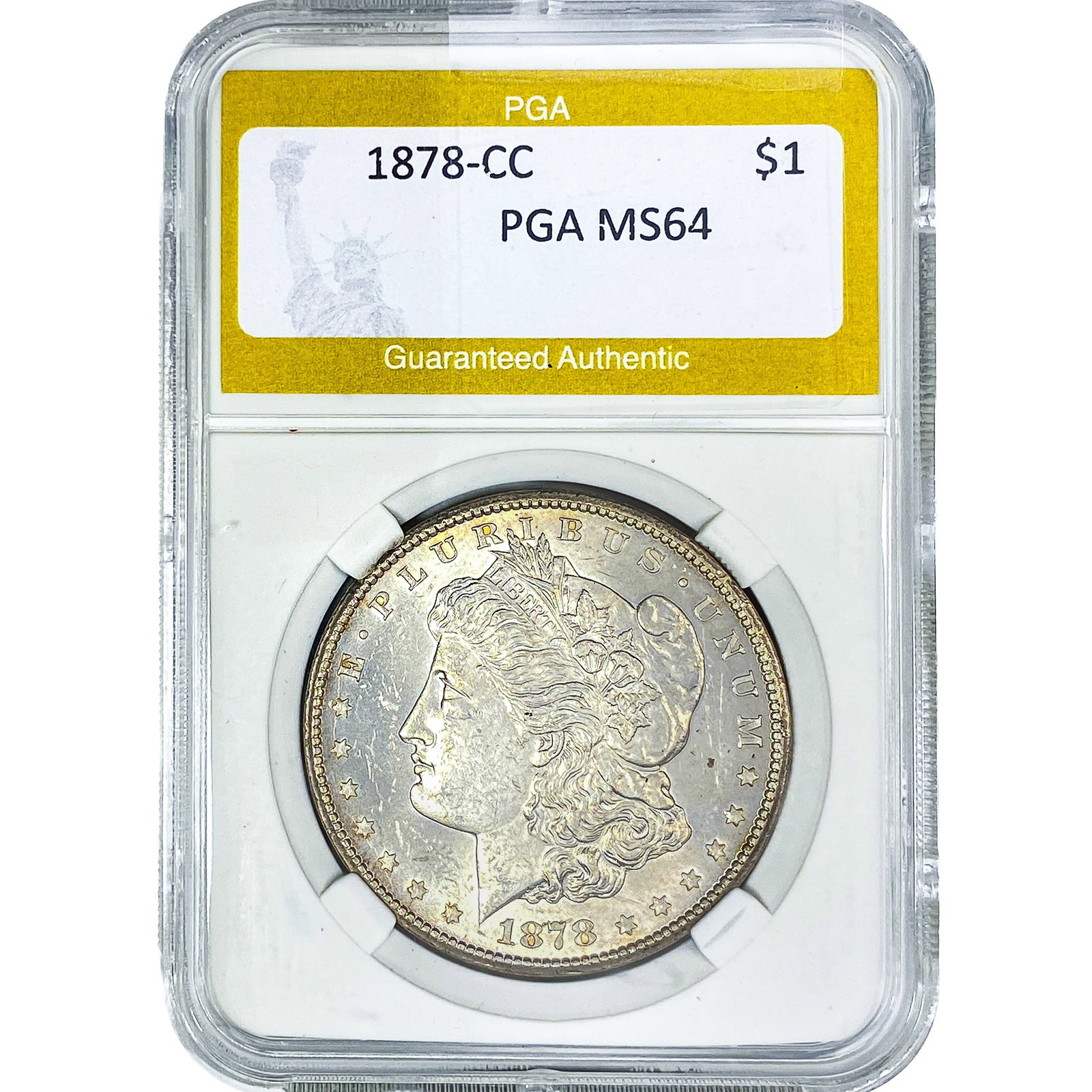1878-CC Morgan Silver Dollar PGA MS64: 1878-CC Morgan Silver Dollar PGA MS64