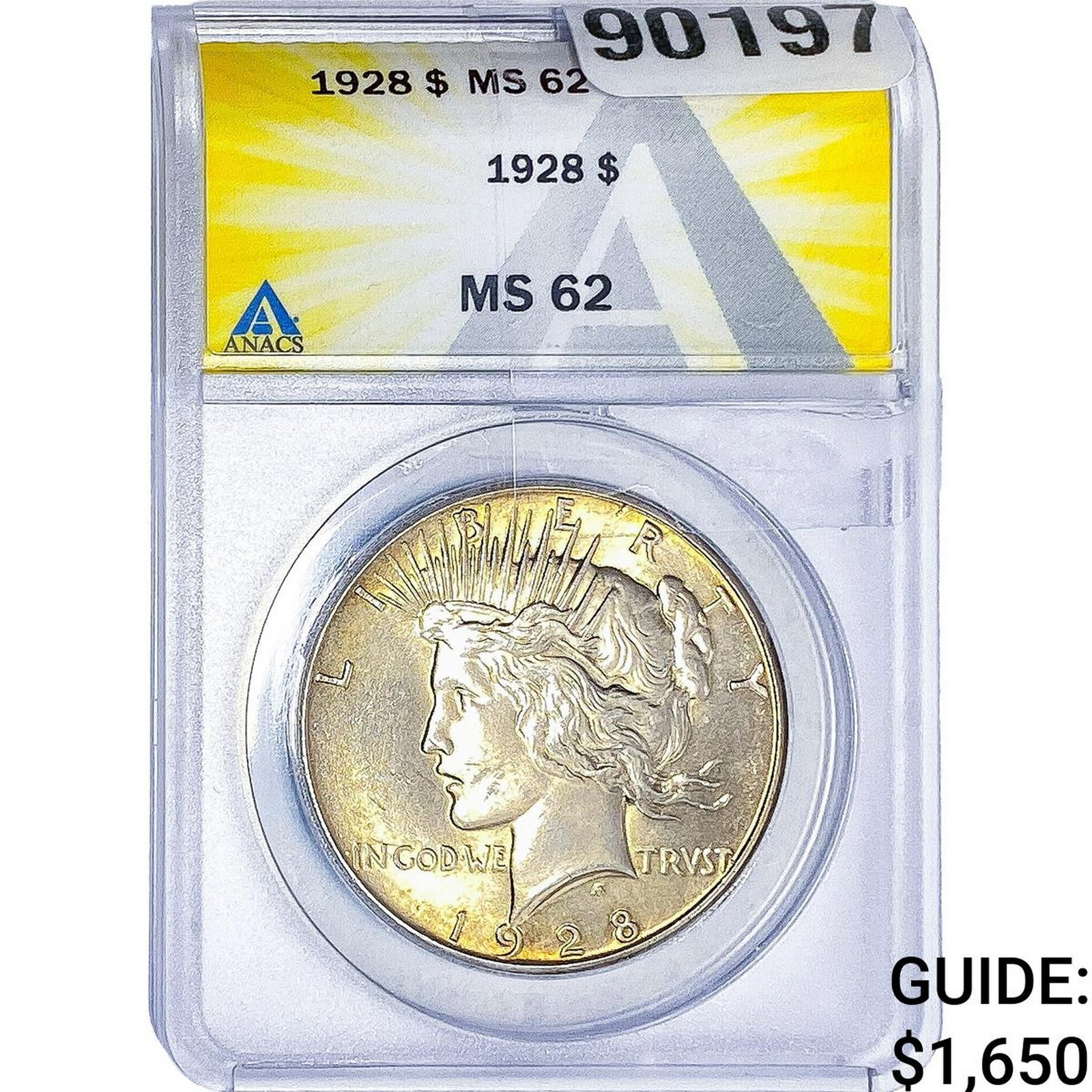 1928 Silver Peace Dollar ANACS MS62: 1928 Silver Peace Dollar ANACS MS62
