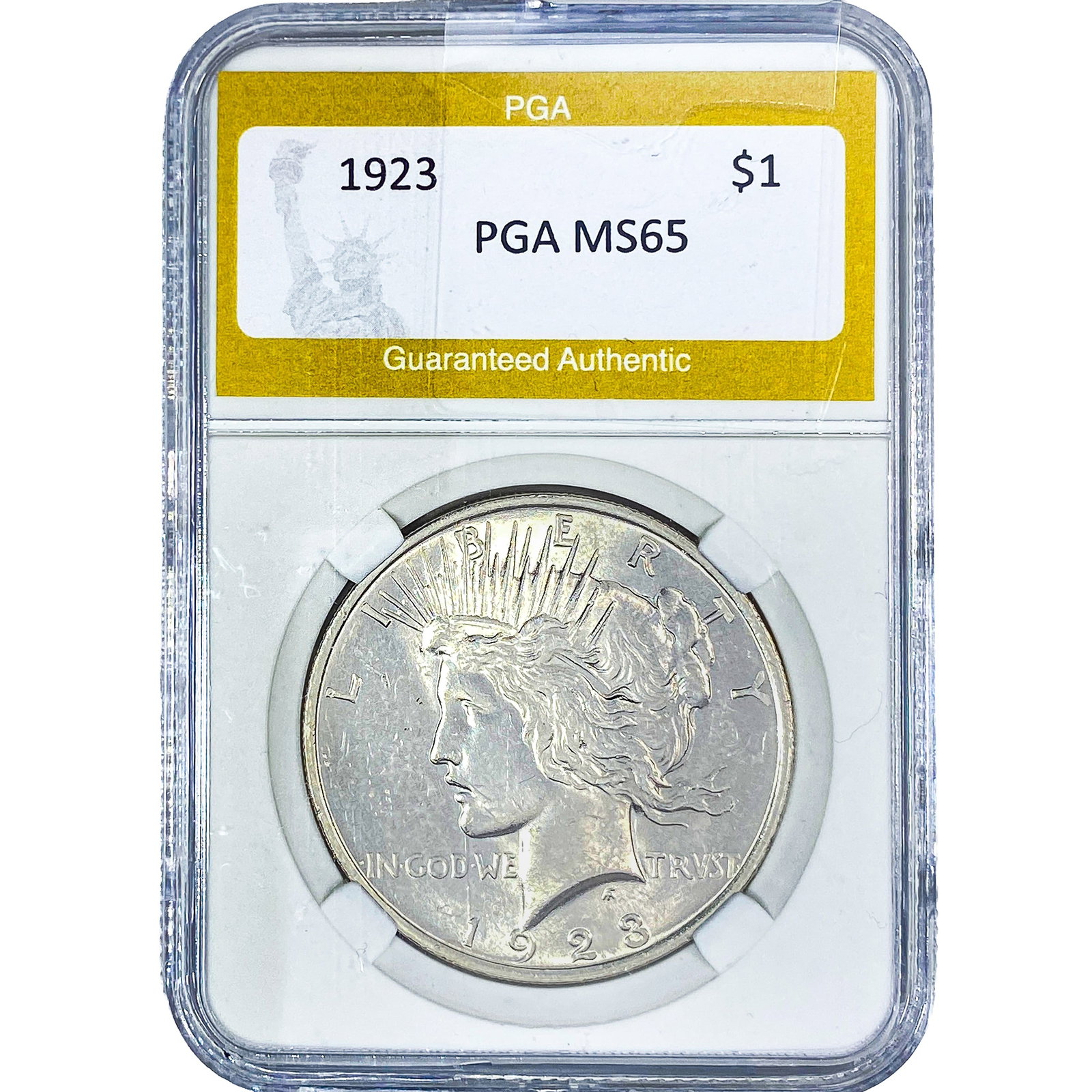 1923 Silver Peace Dollar PGA MS65: 1923 Silver Peace Dollar PGA MS65