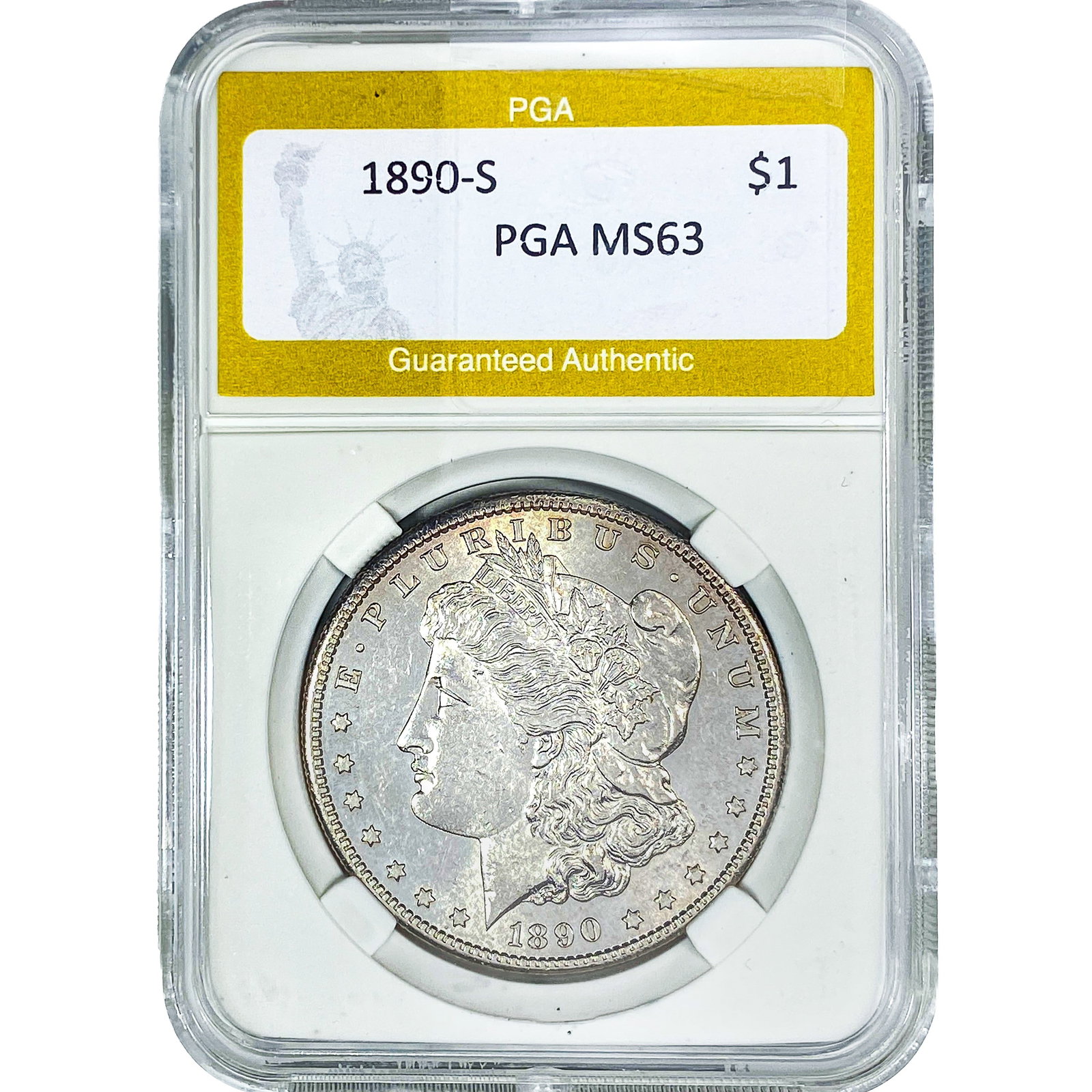 1890-S Morgan Silver Dollar PGA MS63: 1890-S Morgan Silver Dollar PGA MS63