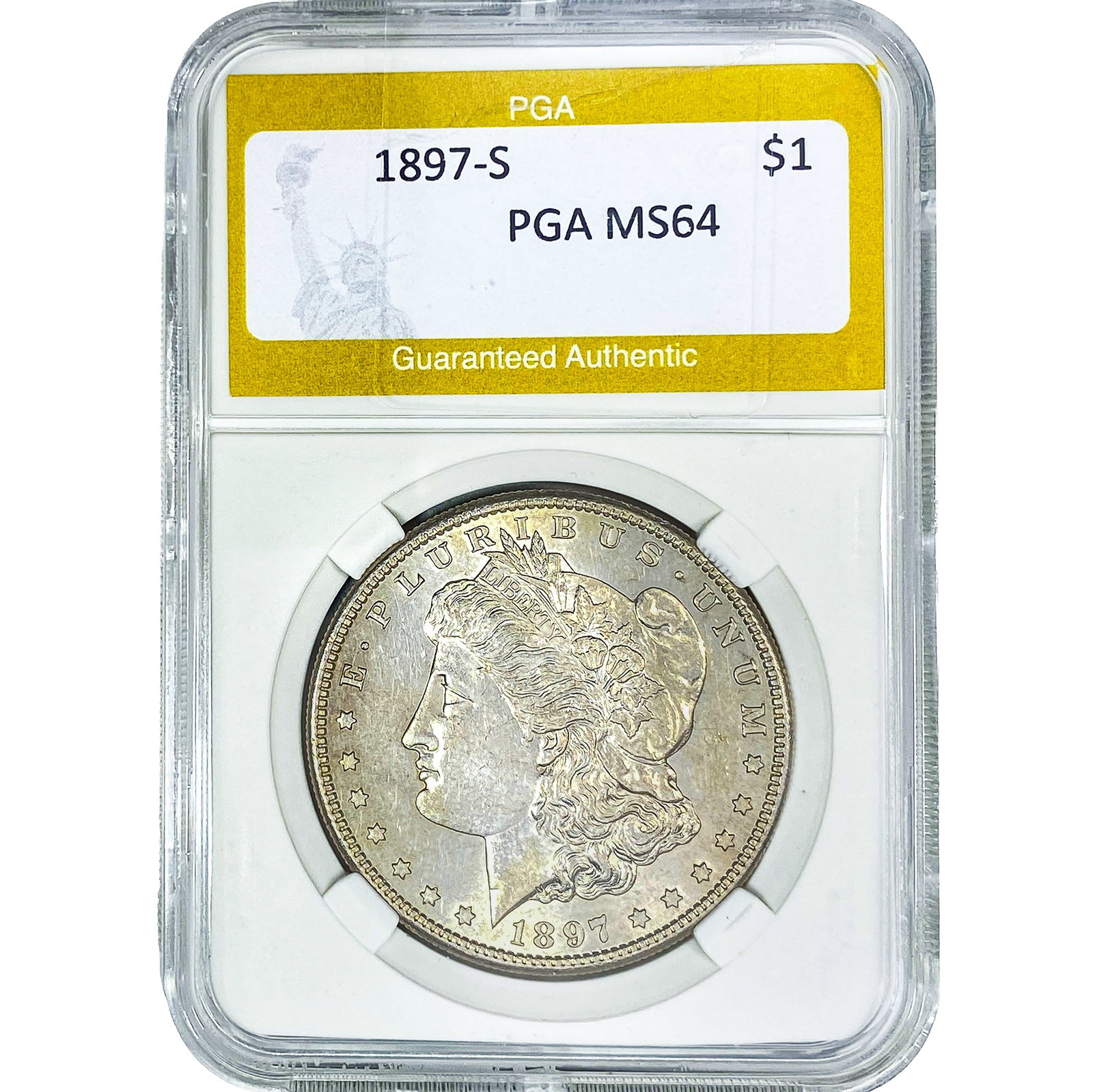1897-S Morgan Silver Dollar PGA MS64: 1897-S Morgan Silver Dollar PGA MS64