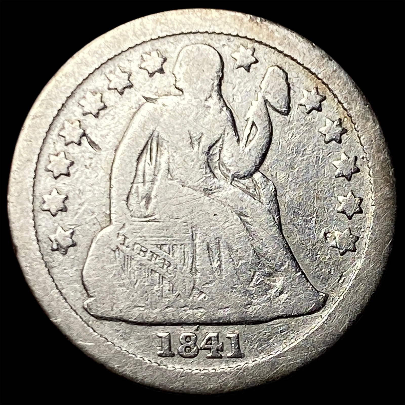 1841-O Silver Seated Liberty Dime NICELY CIRCULATED: 1841-O Silver Seated Liberty Dime NICELY CIRCULATED
