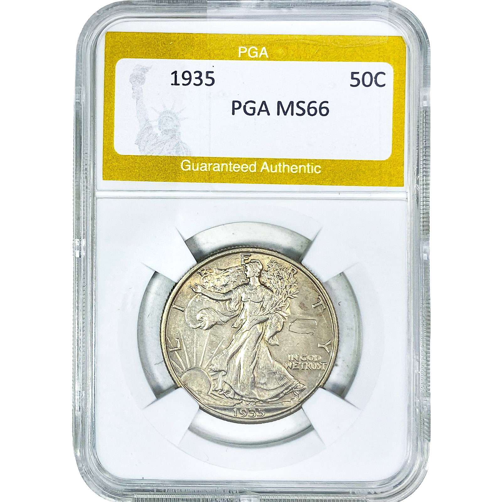 1935 Walking Liberty Half Dollar PGA MS66: 1935 Walking Liberty Half Dollar PGA MS66